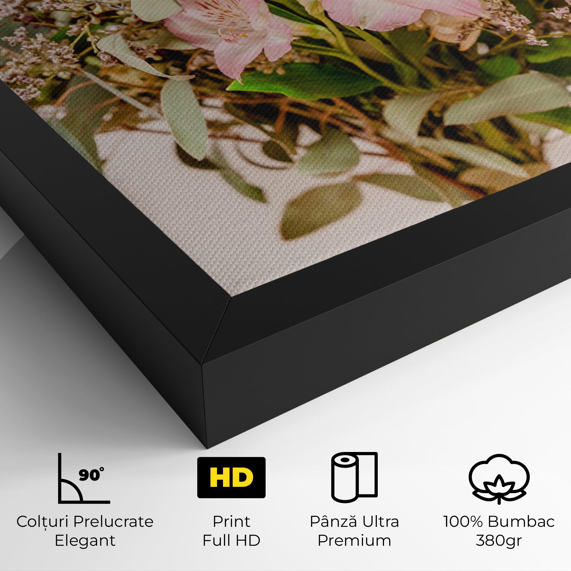 Tablou Canvas Girly Pink Bouquet mockup 4