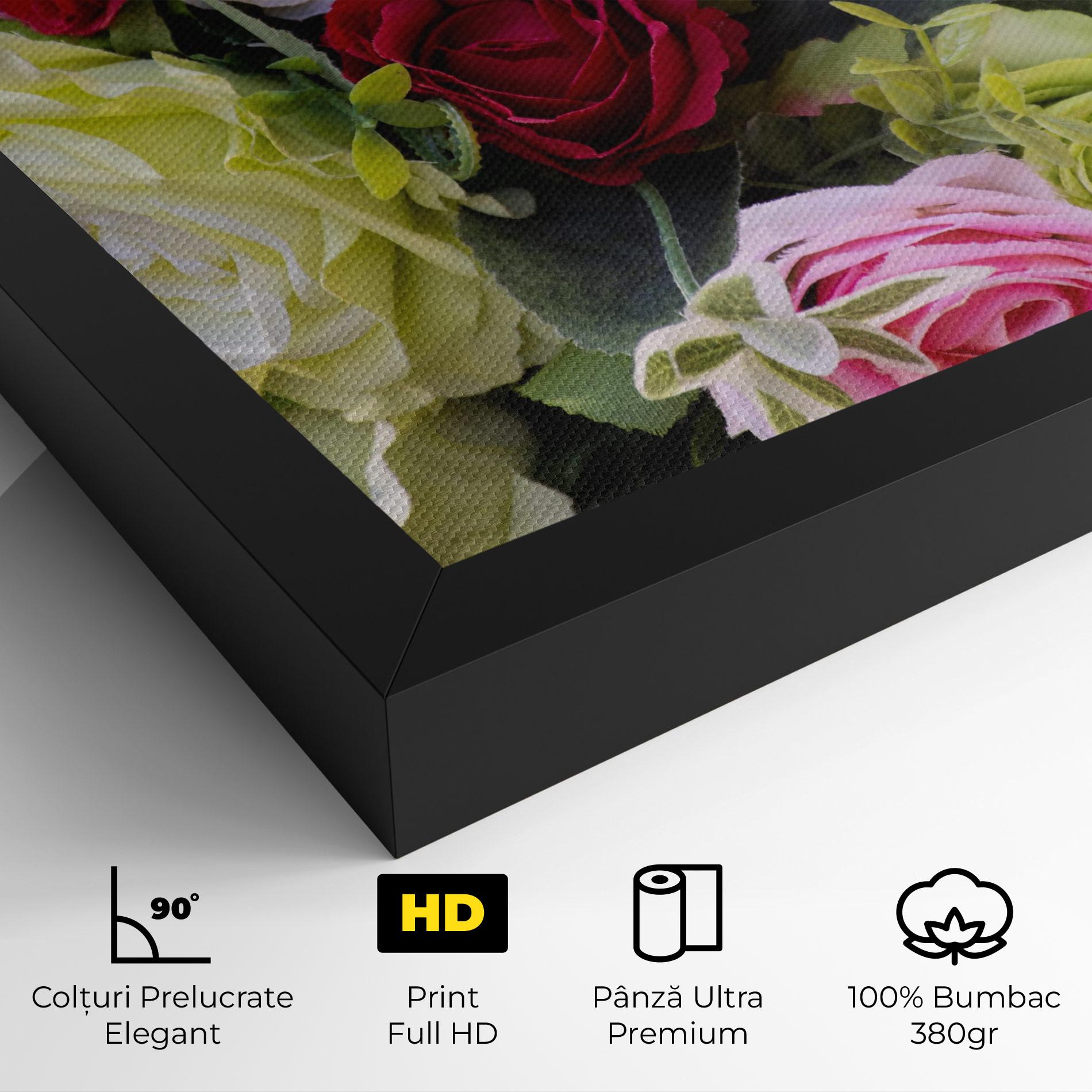 Tablou Canvas Mixed Roses Bouquet mockup 4