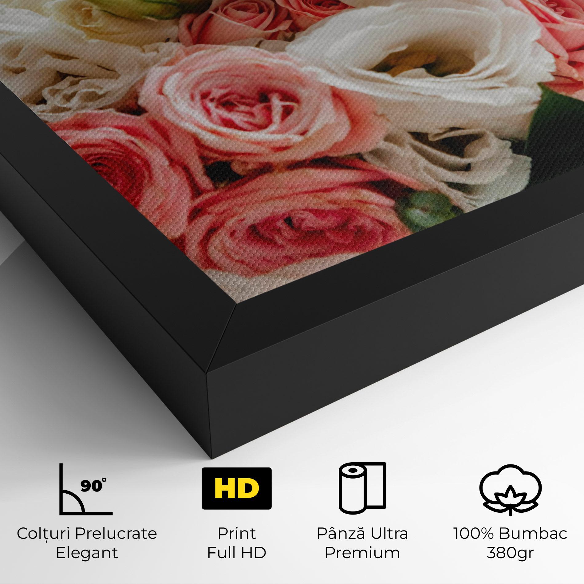 Tablou Canvas Pink Beautiful Bouquet mockup 4