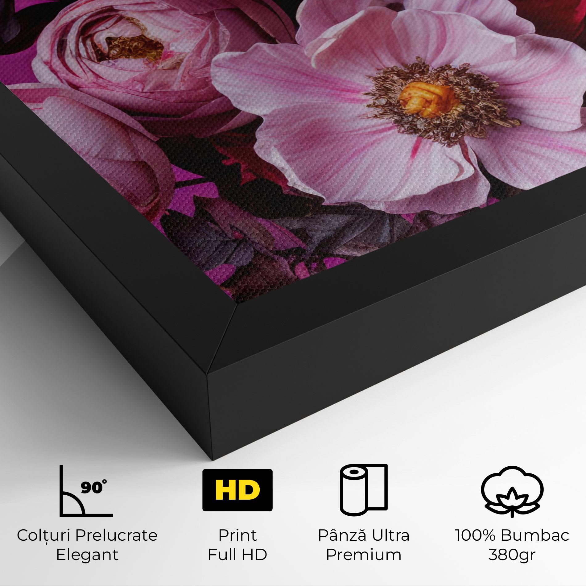 Tablou Canvas Pink Red Bouquet mockup 4