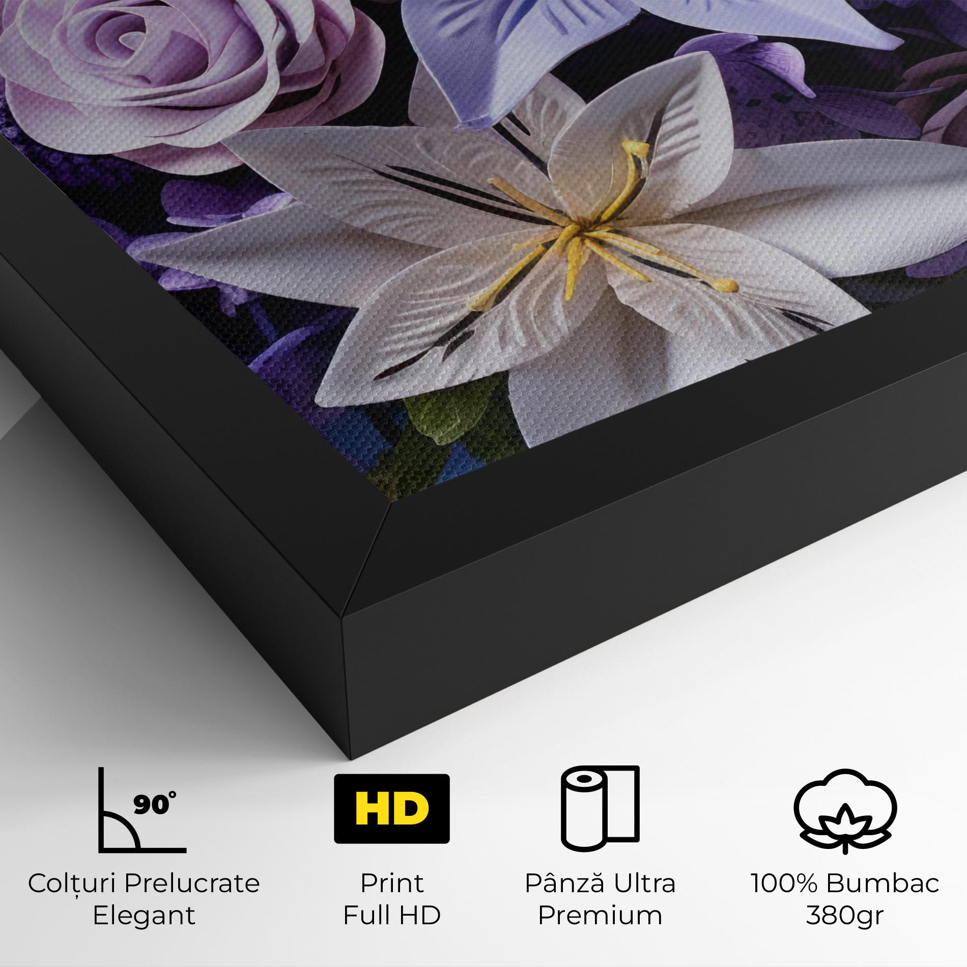 Tablou Canvas Purple Cute Bouquet mockup 4