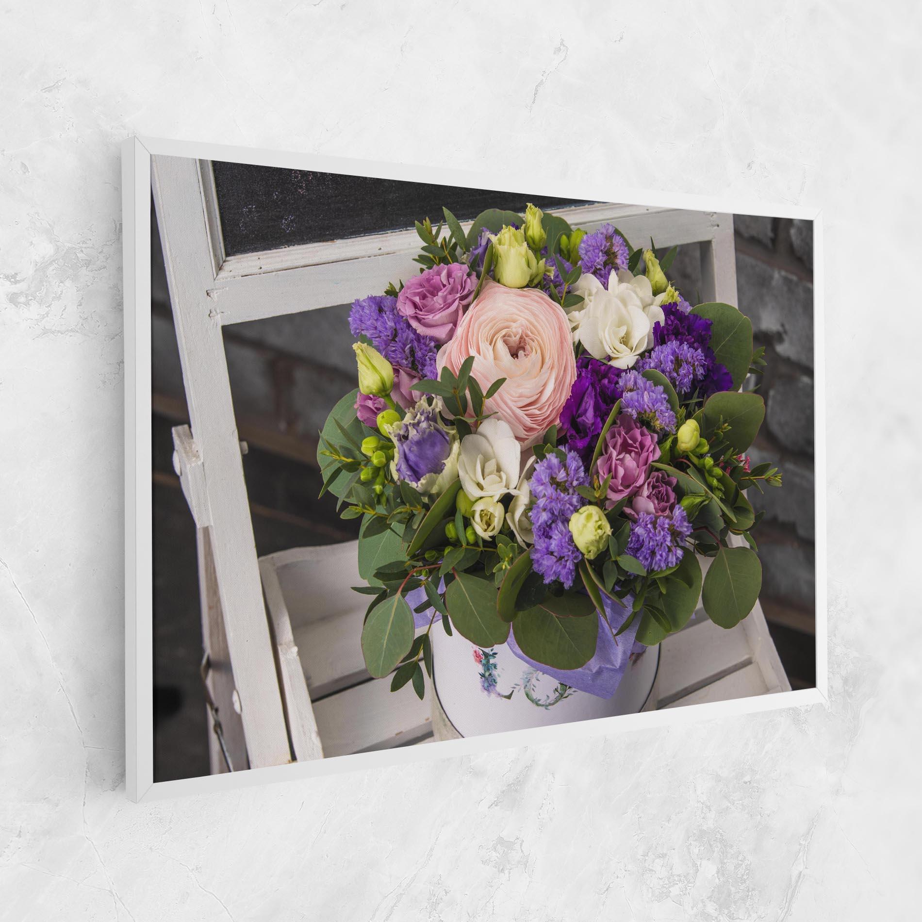 Tablou Canvas Big Pink Rose Bouquet mockup 1