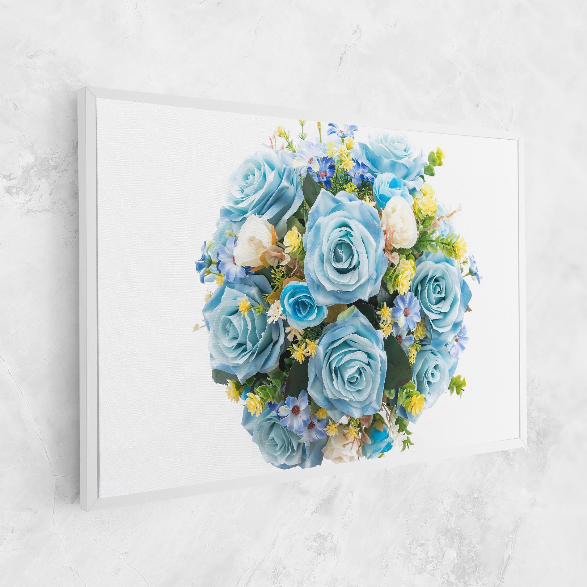 Tablou Canvas Blue Roses Bouquet mockup 1