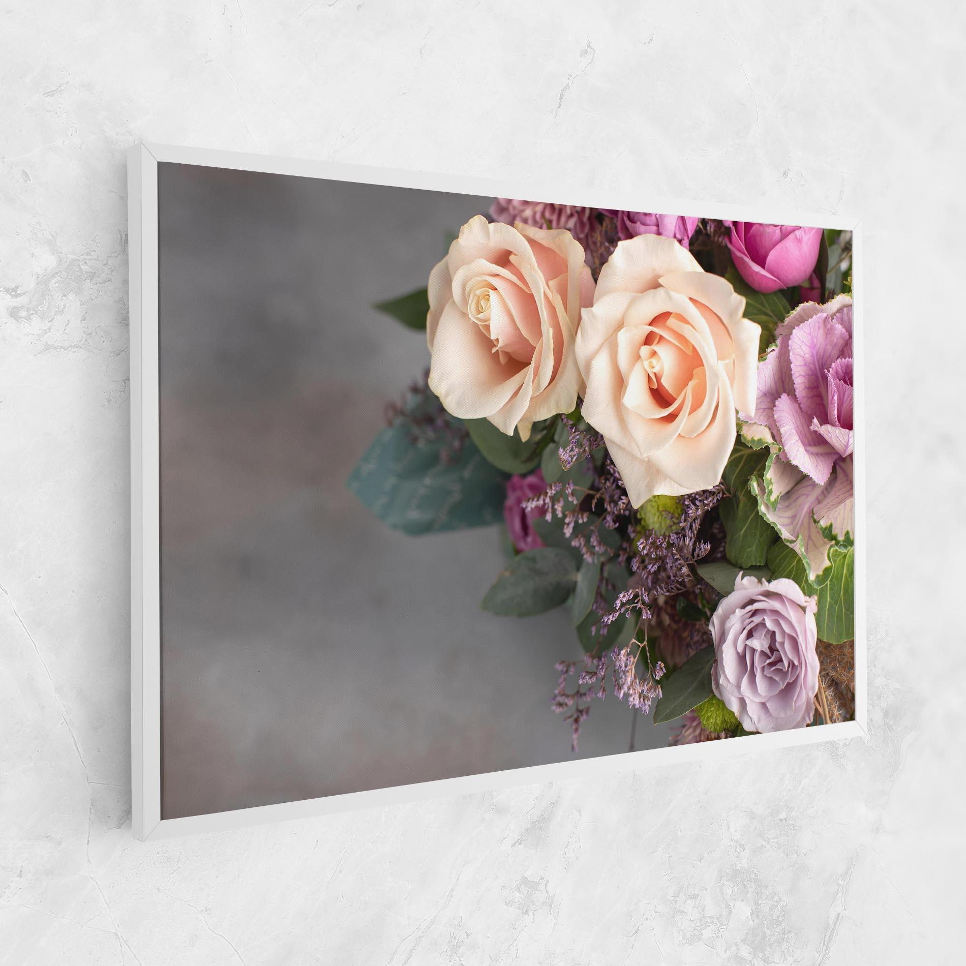 Tablou Canvas Cream Purple Bouquet mockup 1
