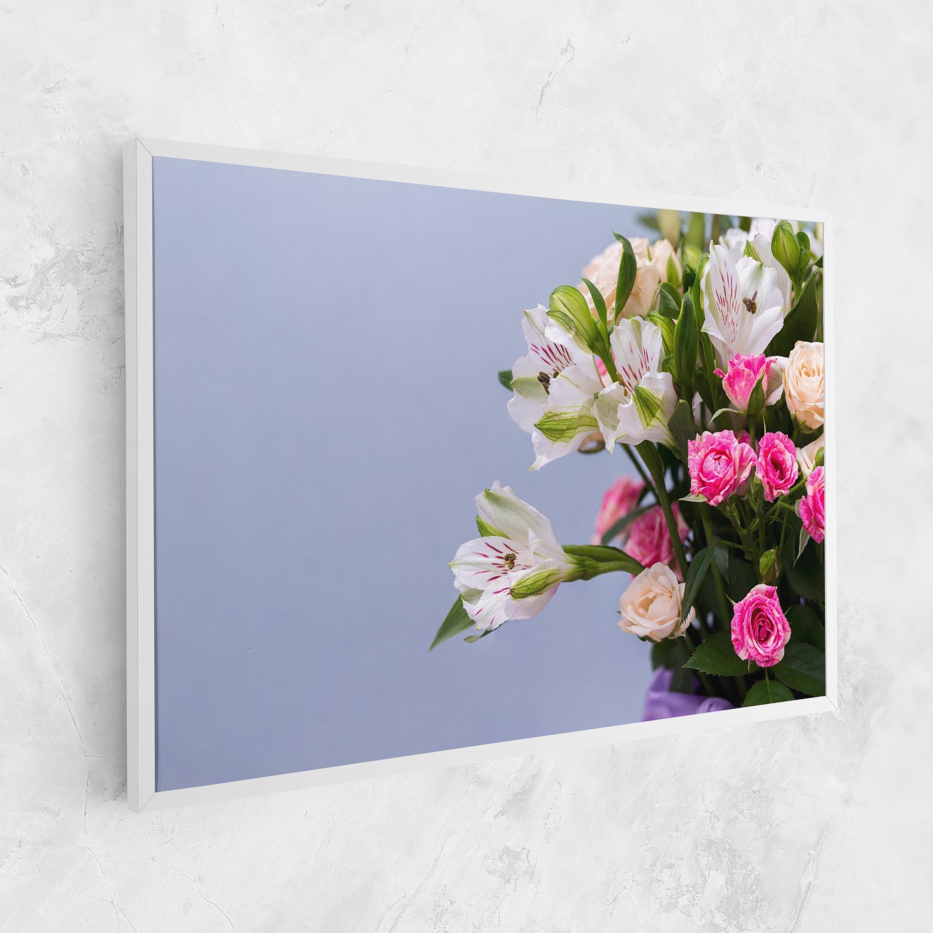 Tablou Canvas White Pink Bouquet mockup 1
