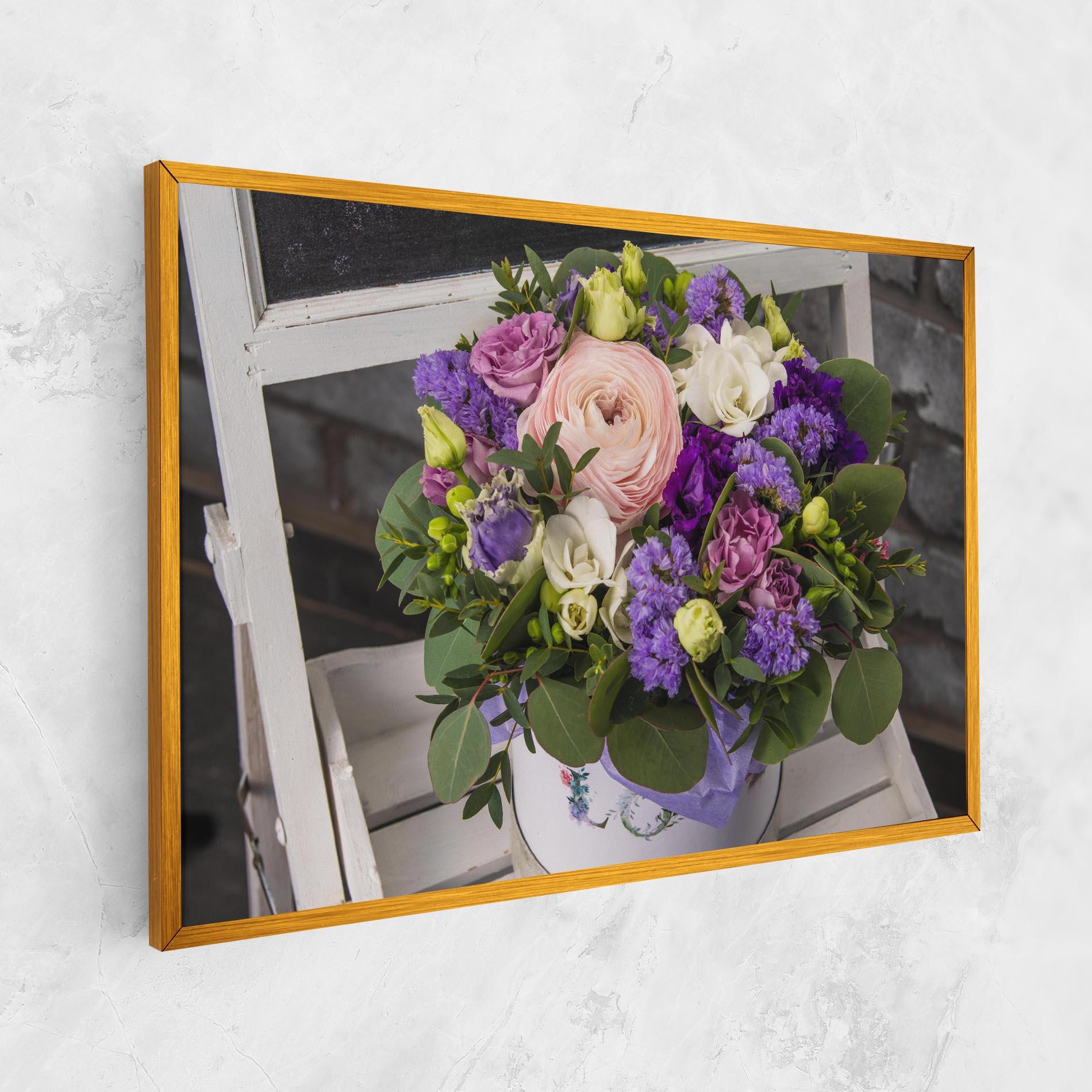 Tablou Canvas Big Pink Rose Bouquet mockup 1