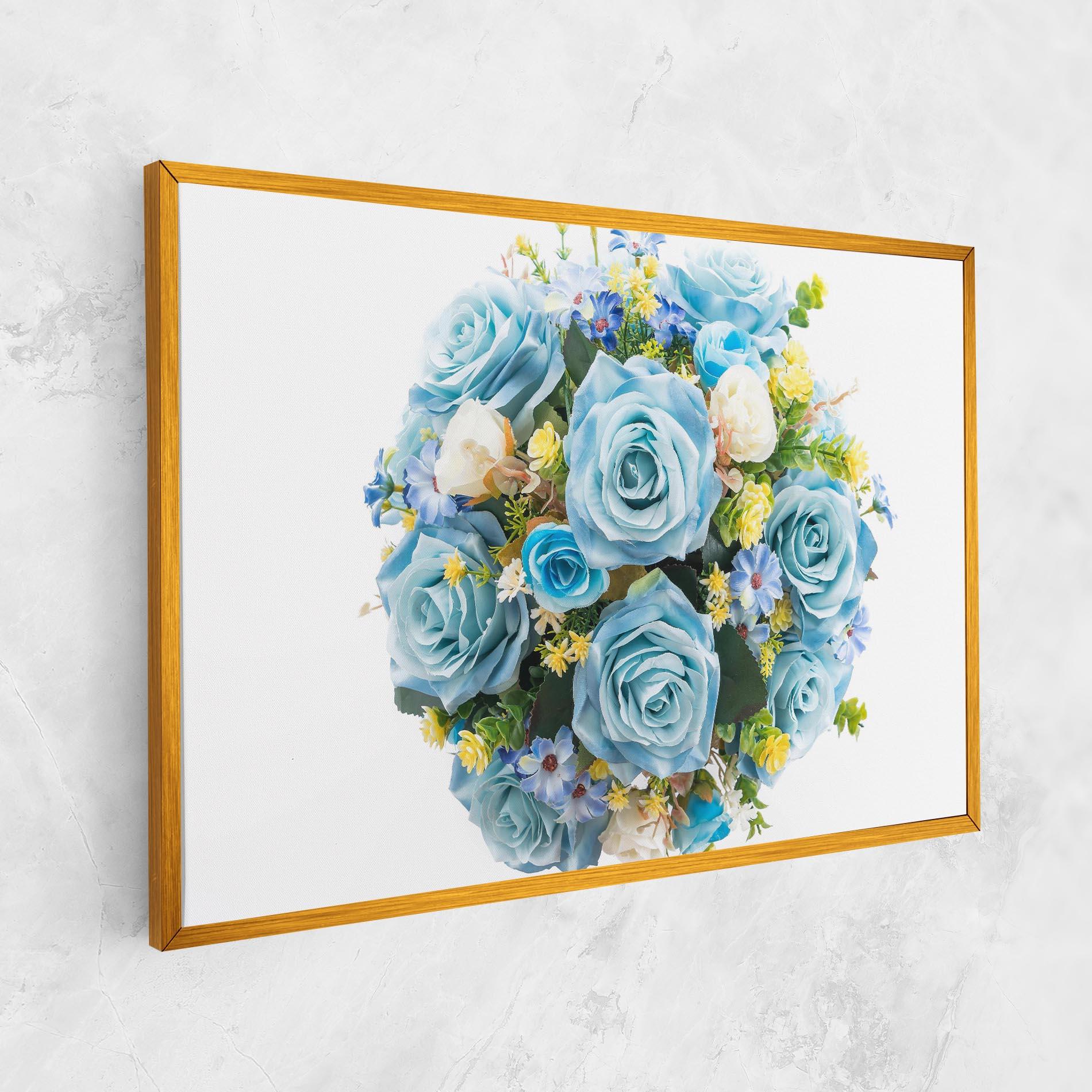 Tablou Canvas Blue Roses Bouquet mockup 1