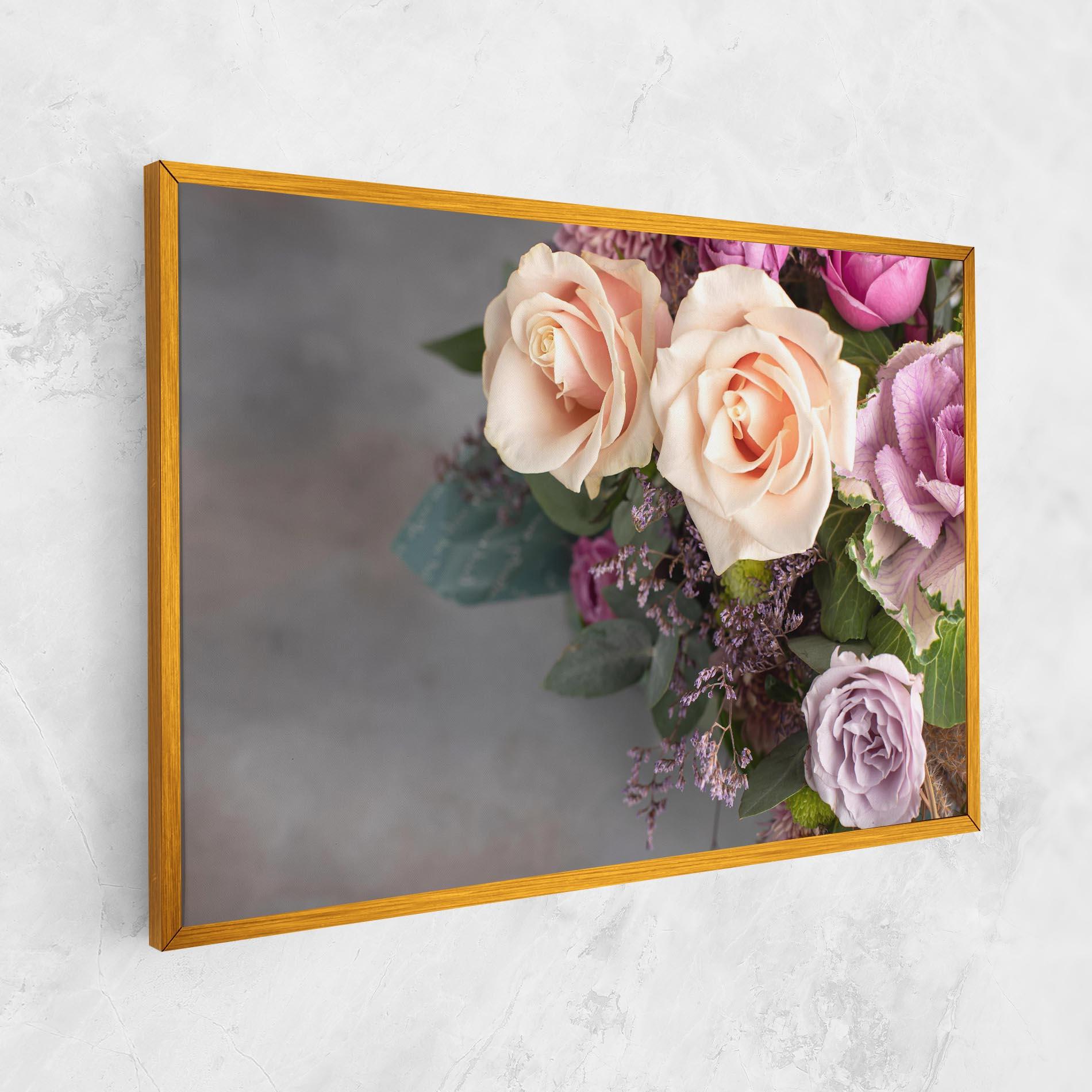 Tablou Canvas Cream Purple Bouquet mockup 1