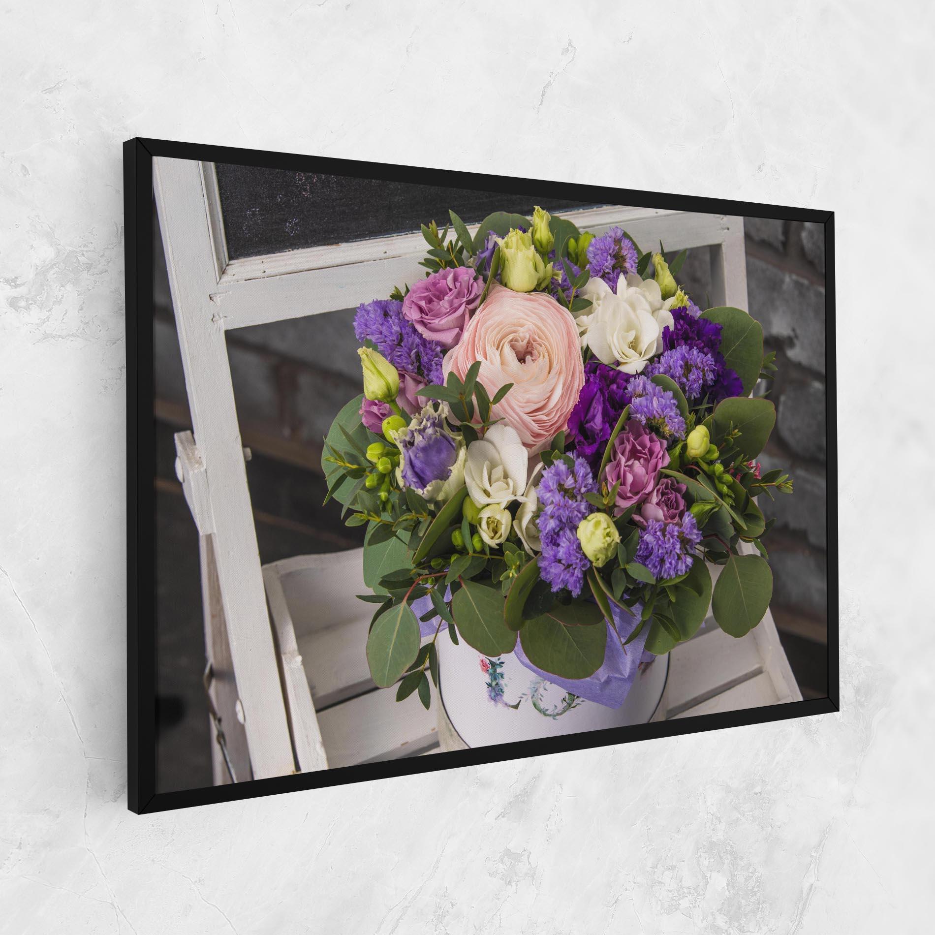 Tablou Canvas Big Pink Rose Bouquet mockup 1