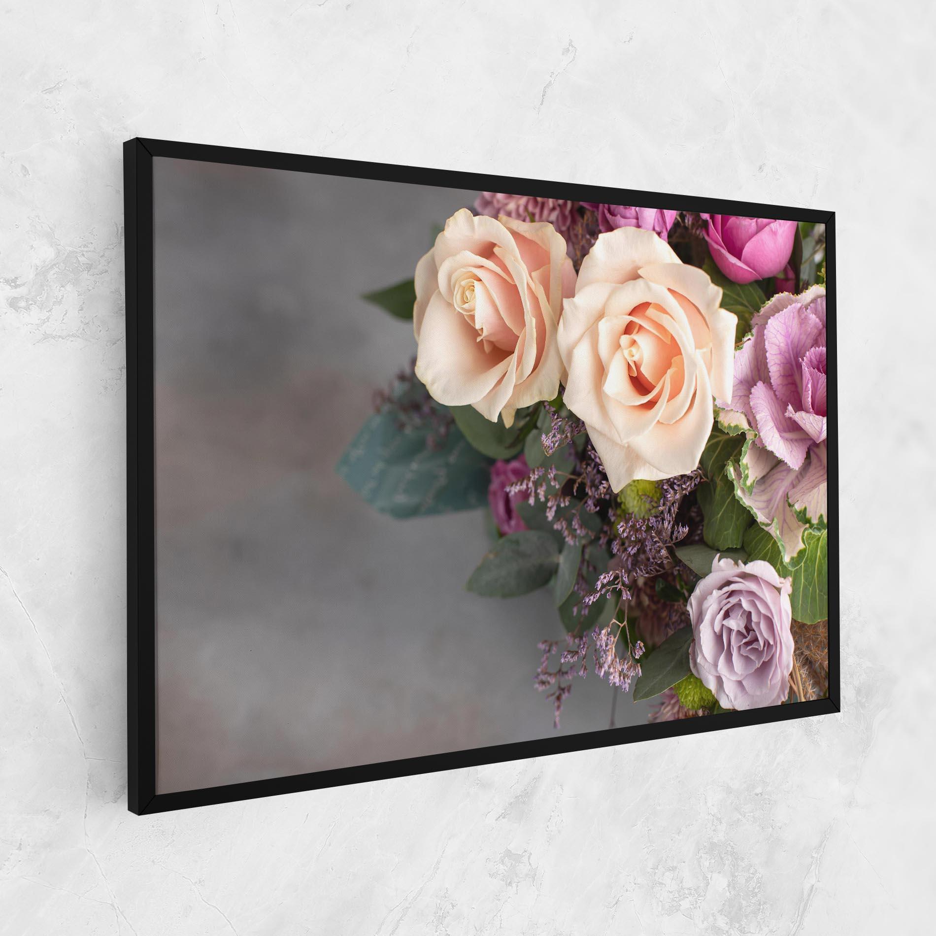 Tablou Canvas Cream Purple Bouquet mockup 1