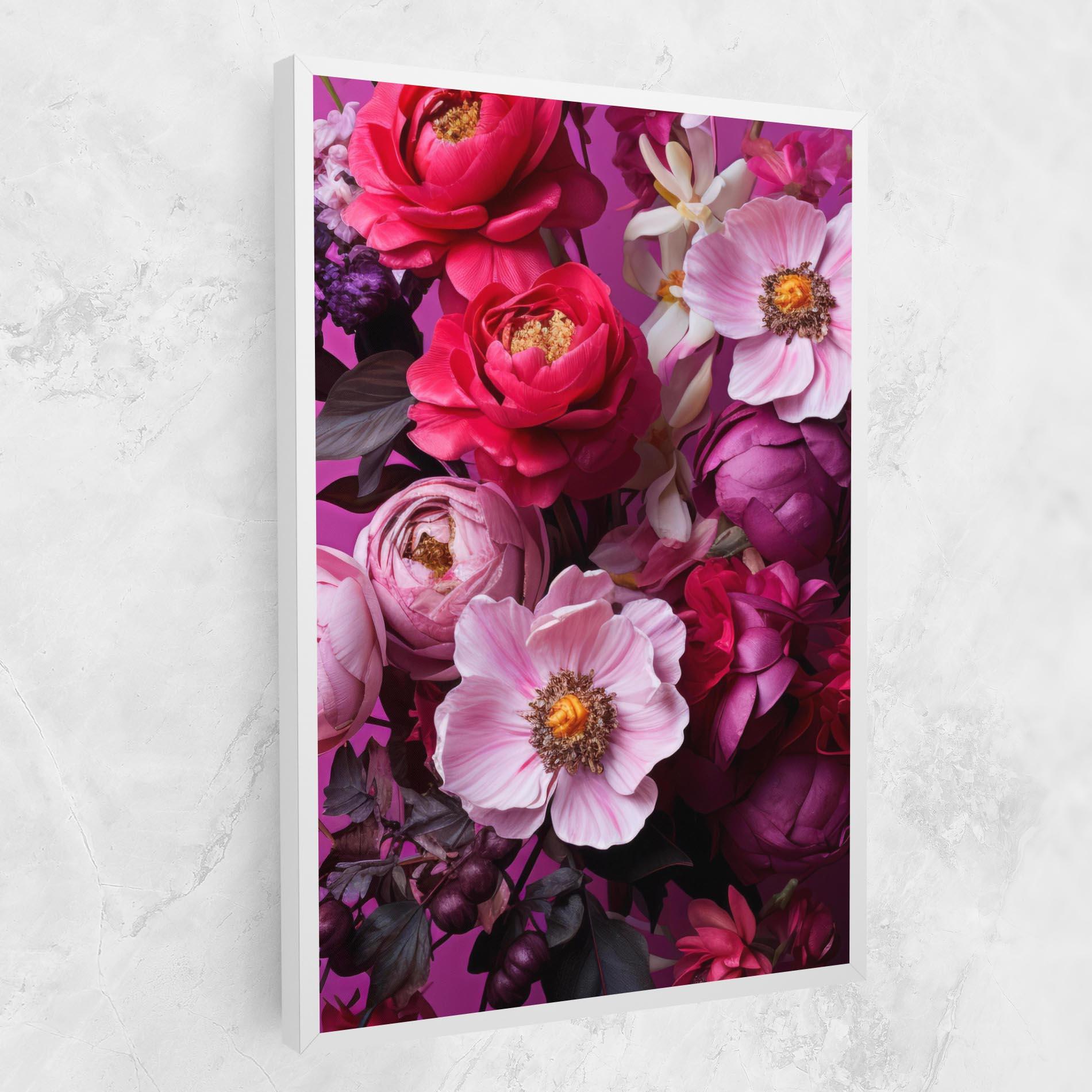 Tablou Canvas Pink Red Bouquet mockup 1