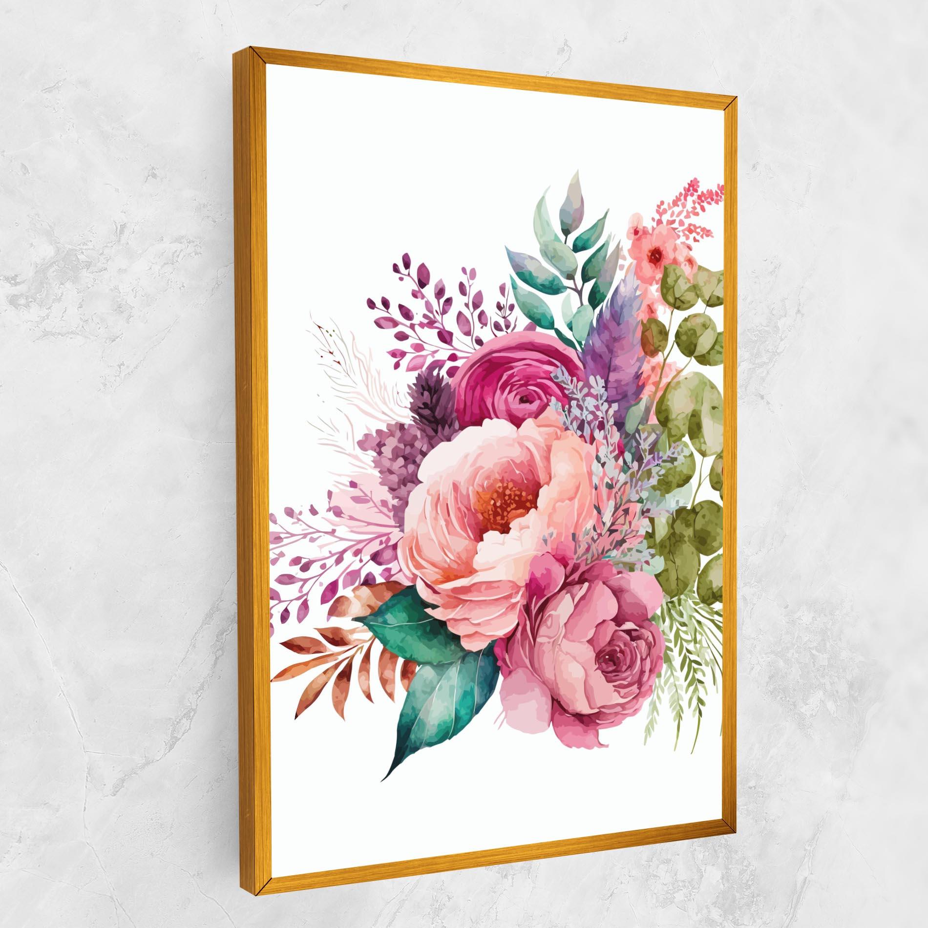 Tablou Canvas Bouquet Of Pink Roses mockup 1