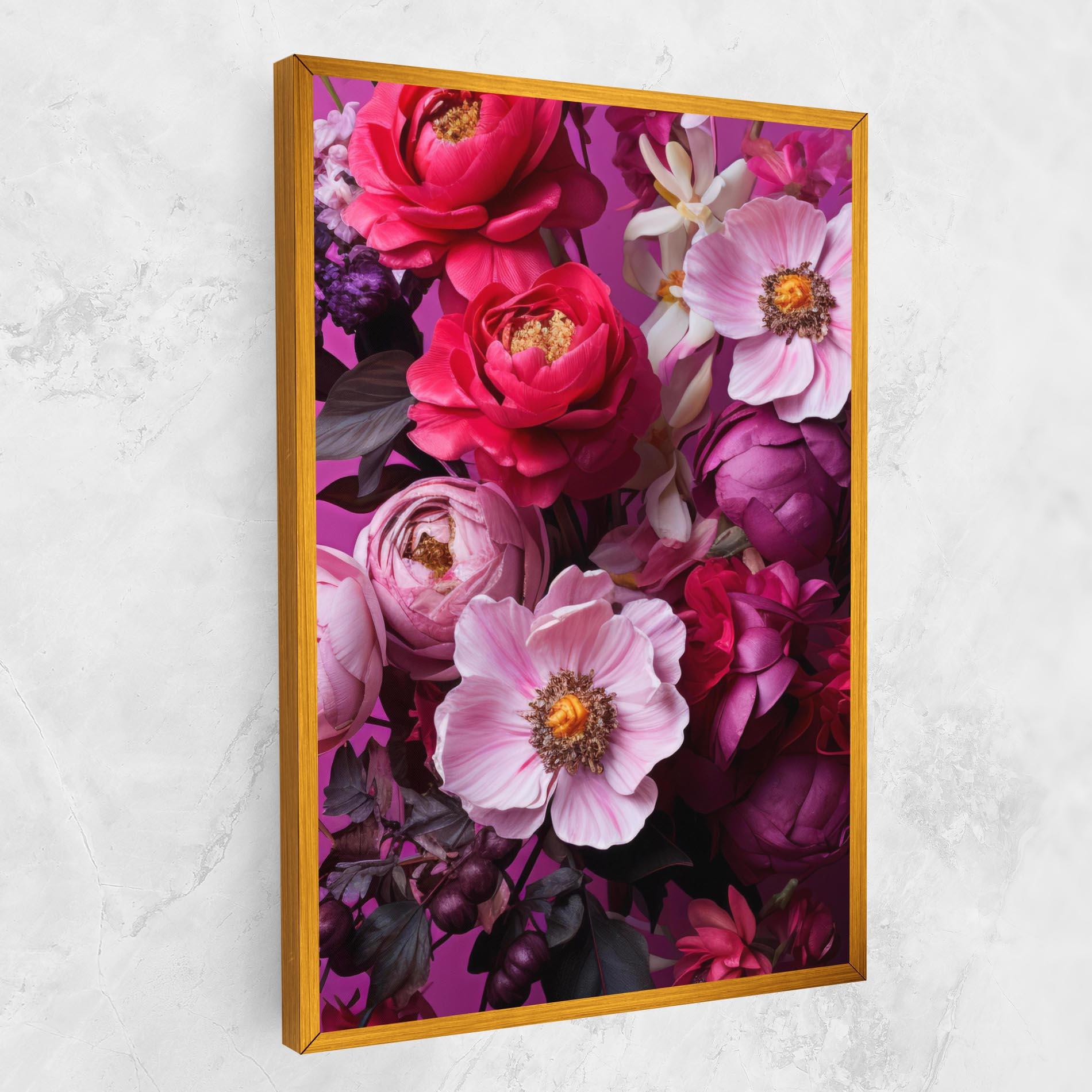Tablou Canvas Pink Red Bouquet mockup 1