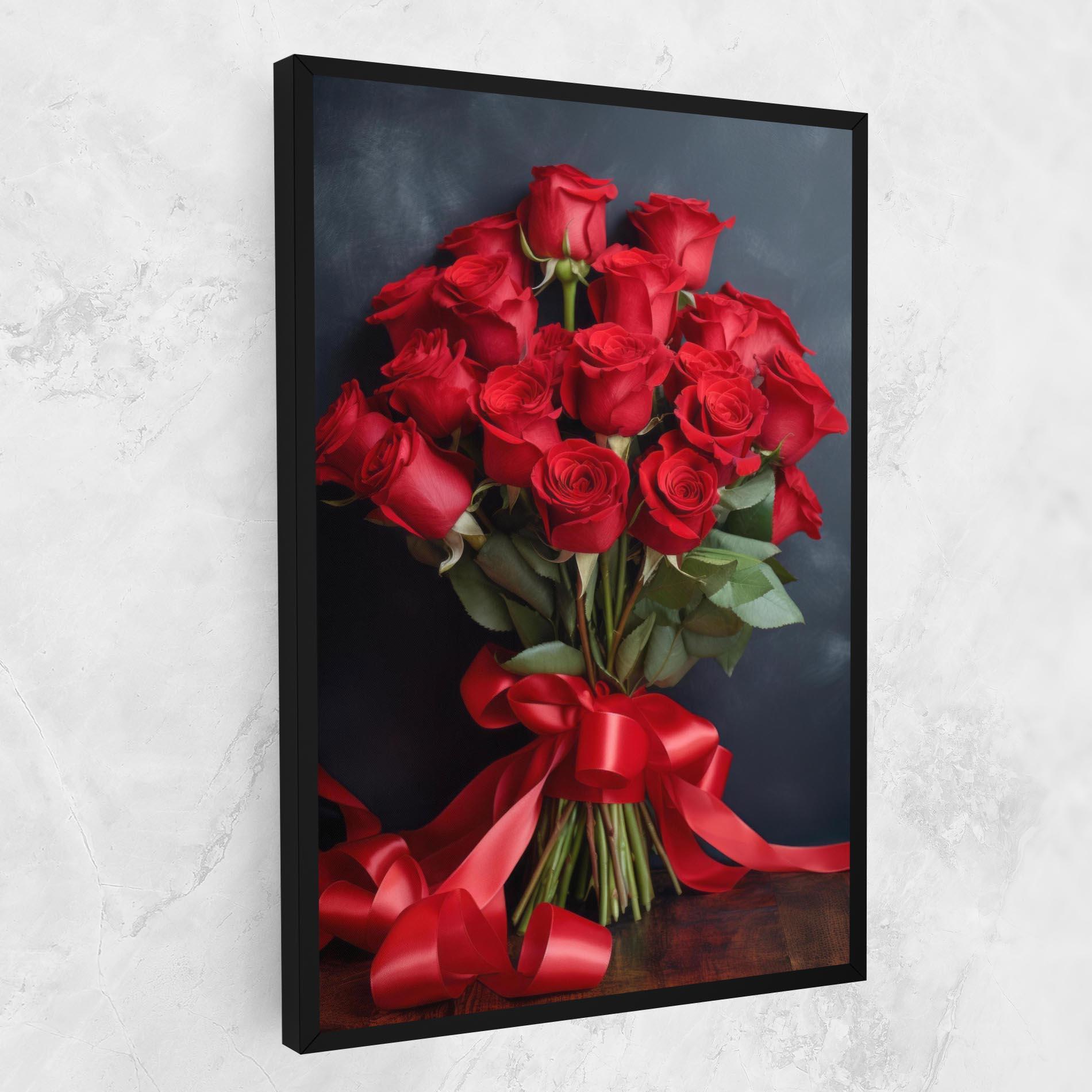 Tablou Canvas Beautiful Red Roses Bouquet mockup 1