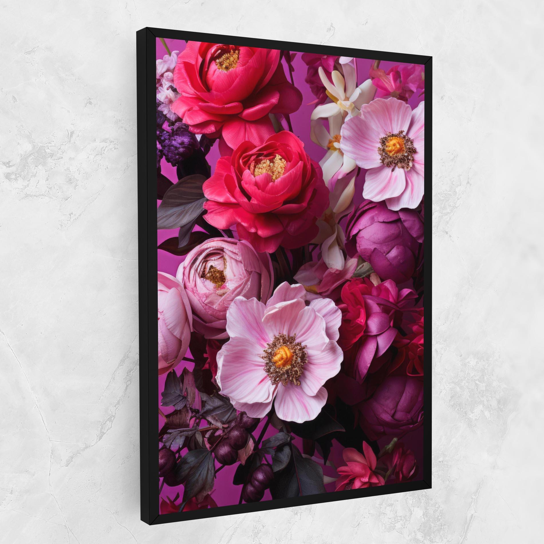Tablou Canvas Pink Red Bouquet mockup 1