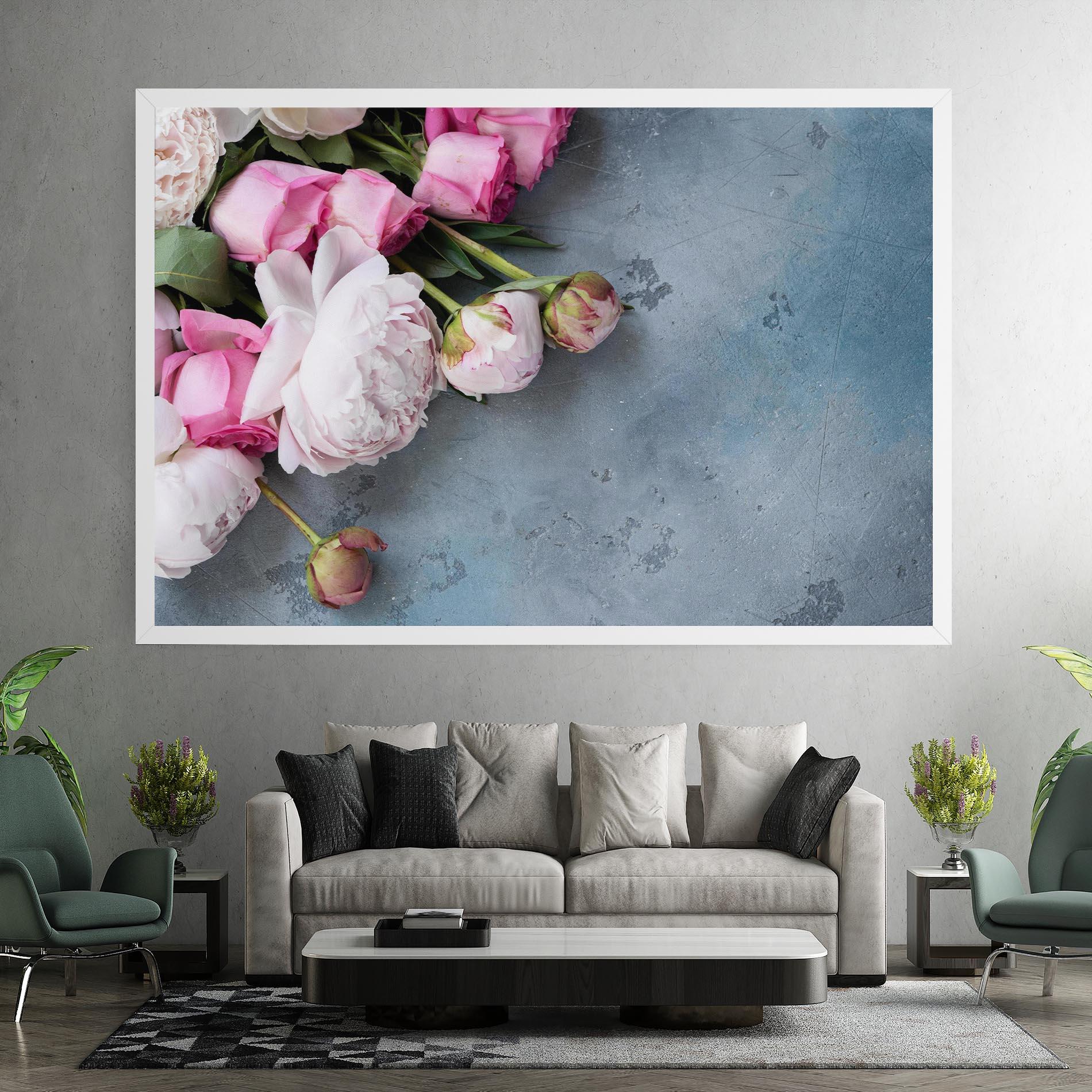 Tablou Canvas Cute Pink Peonies mockup 7