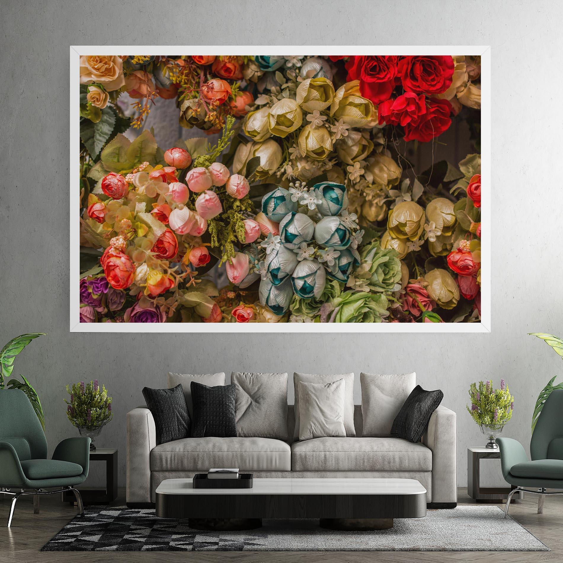 Tablou Canvas Fake Flowers Wall mockup 7