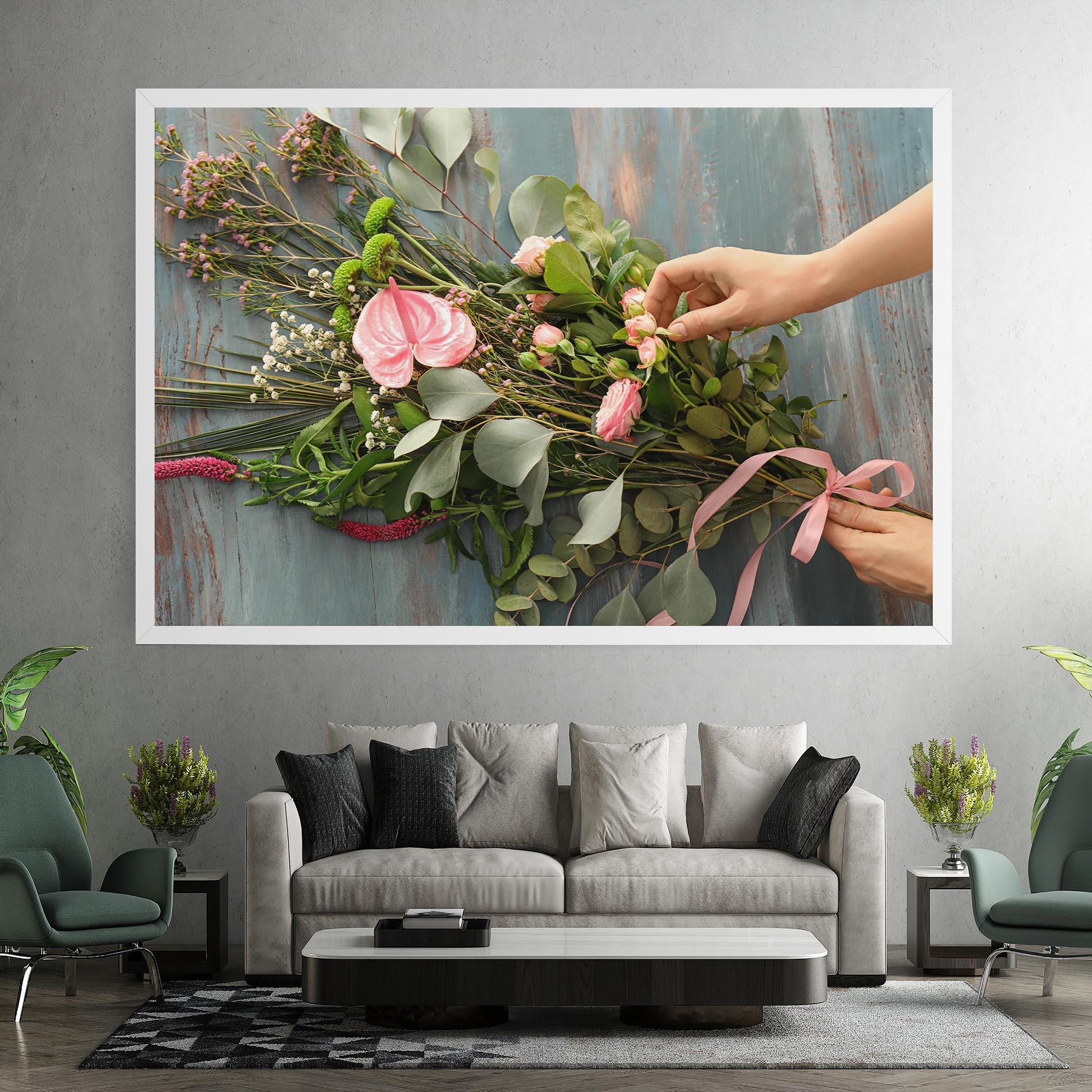 Tablou Canvas Preparing Bouquet mockup 7