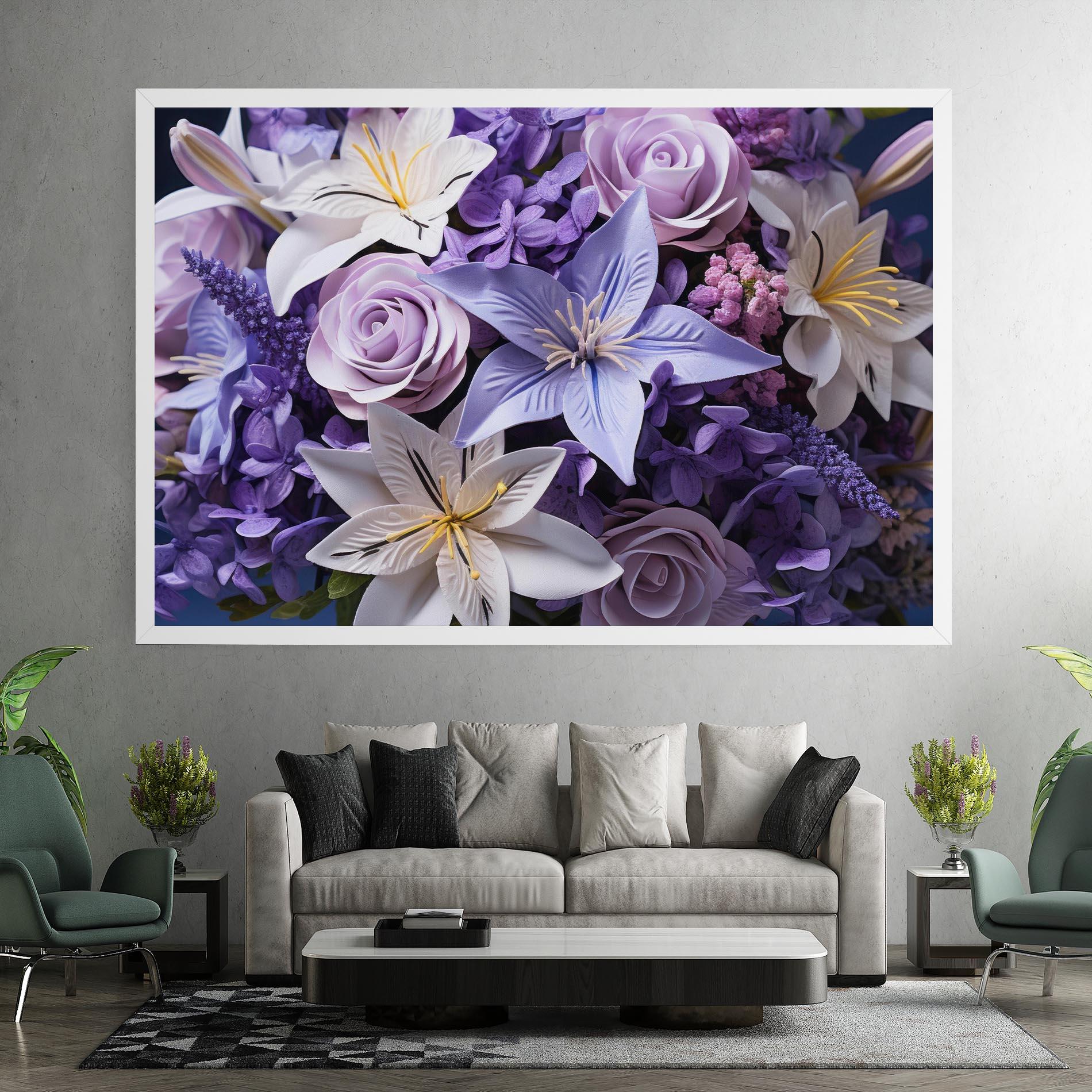 Tablou Canvas Purple Cute Bouquet mockup 7
