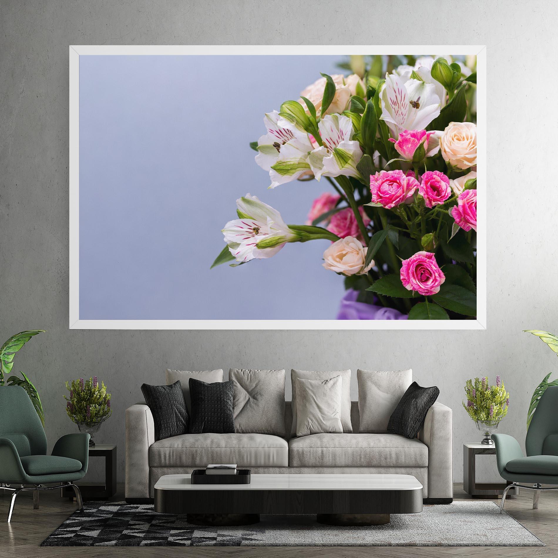 Tablou Canvas White Pink Bouquet mockup 7