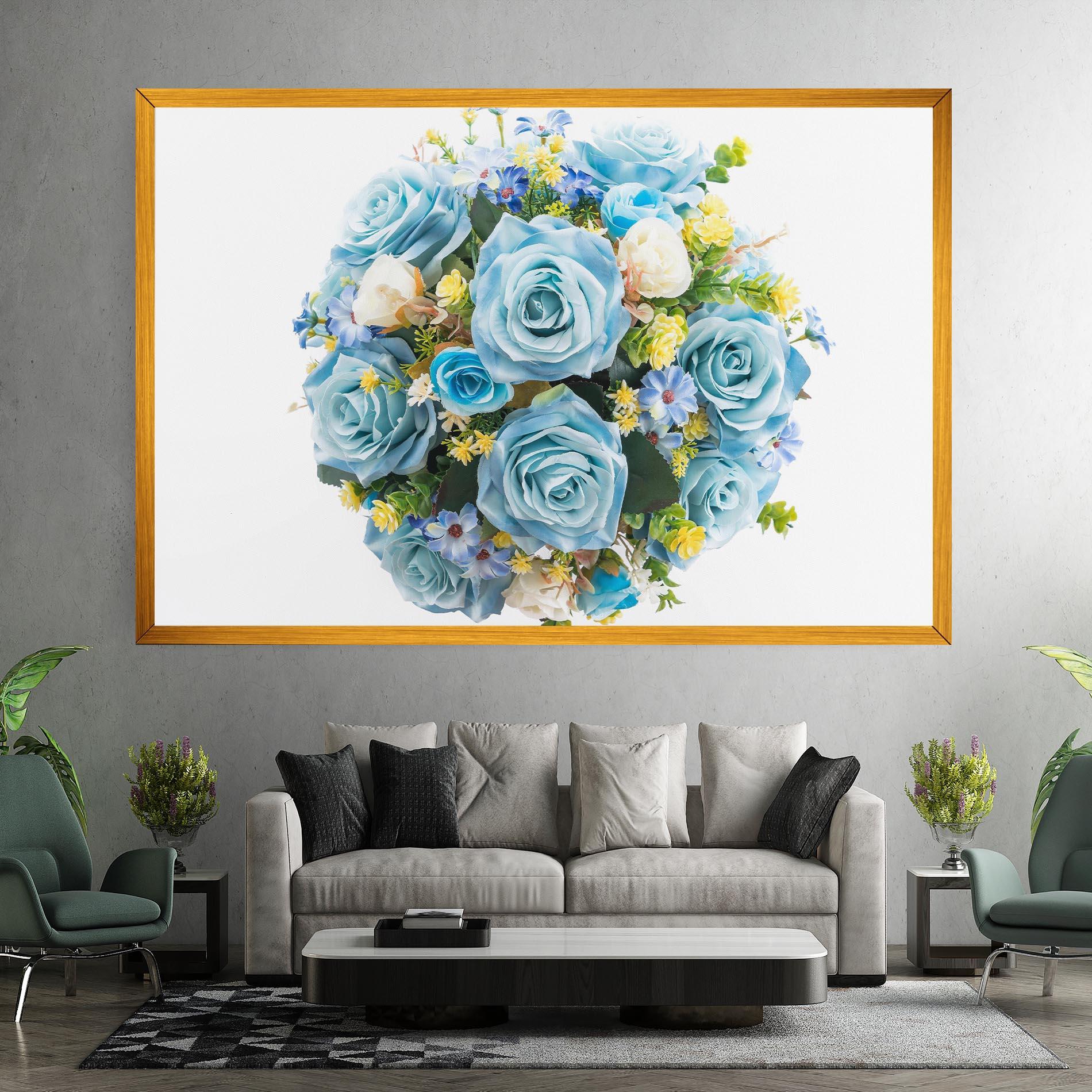 Tablou Canvas Blue Roses Bouquet mockup 7