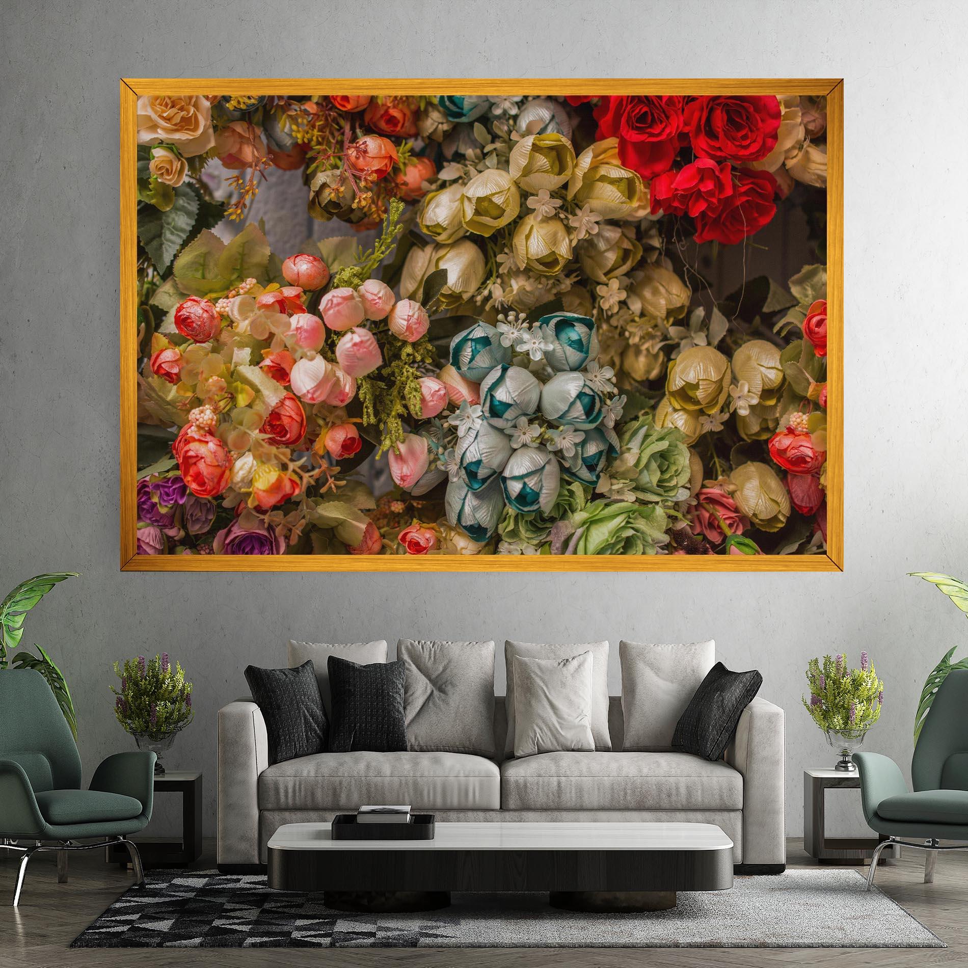 Tablou Canvas Fake Flowers Wall mockup 7