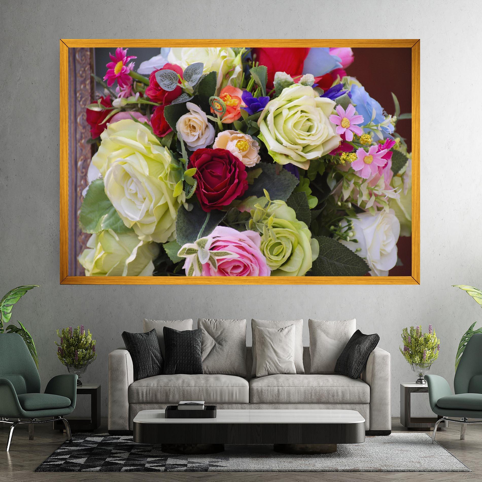 Tablou Canvas Mixed Roses Bouquet mockup 7