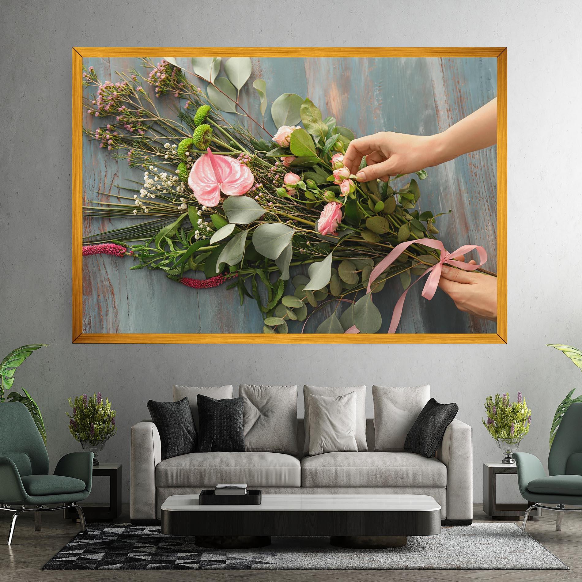 Tablou Canvas Preparing Bouquet mockup 7