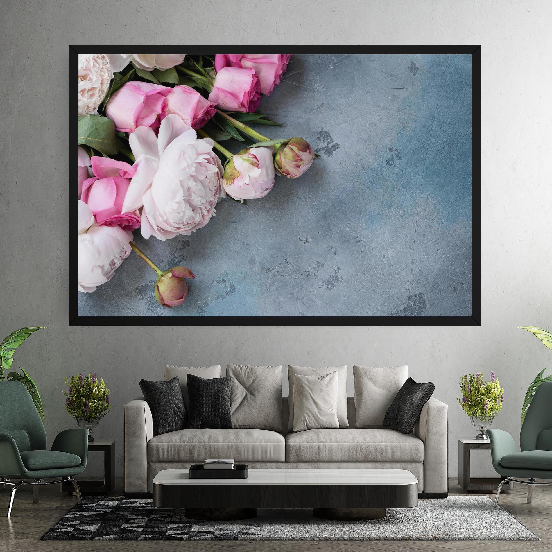 Tablou Canvas Cute Pink Peonies mockup 7