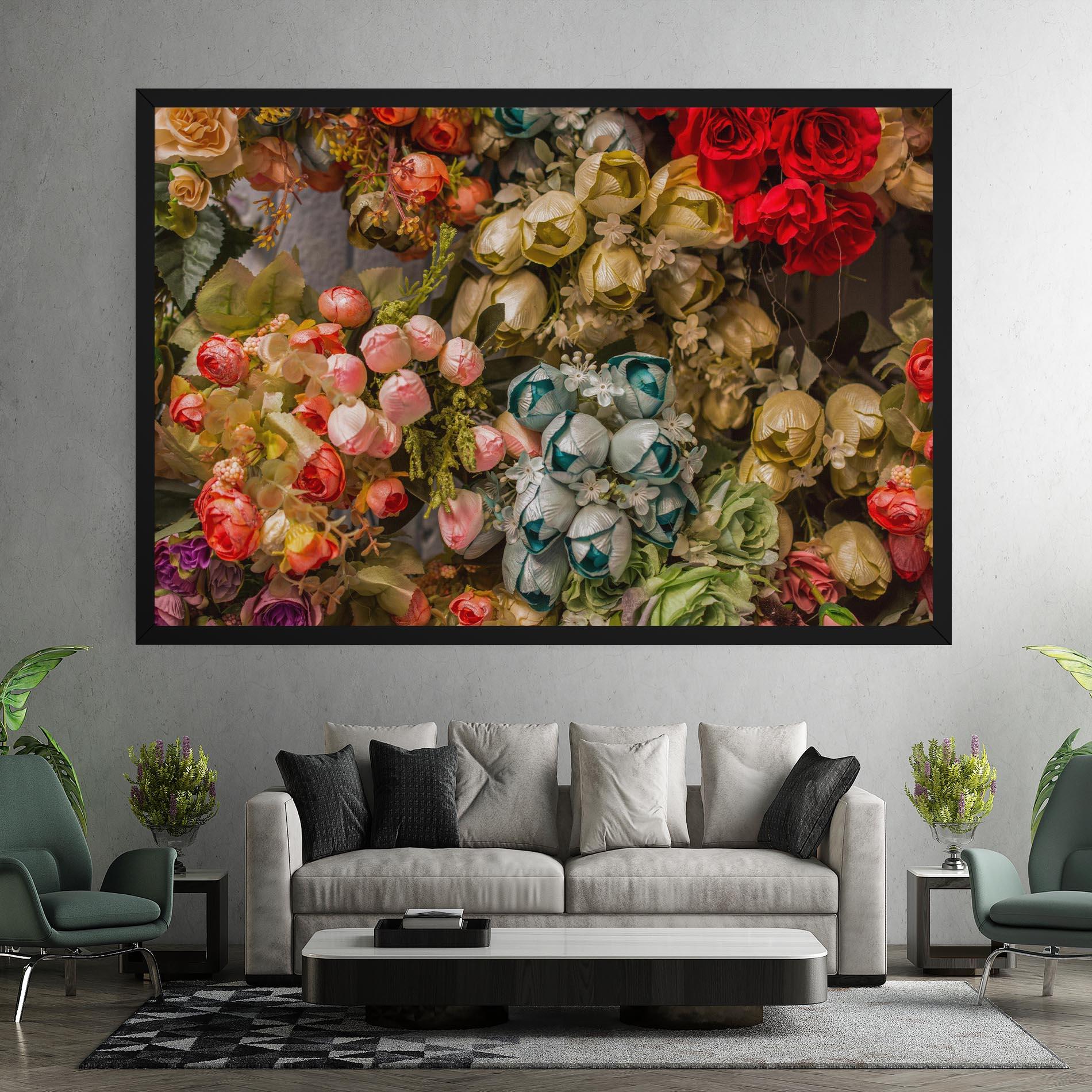 Tablou Canvas Fake Flowers Wall mockup 7