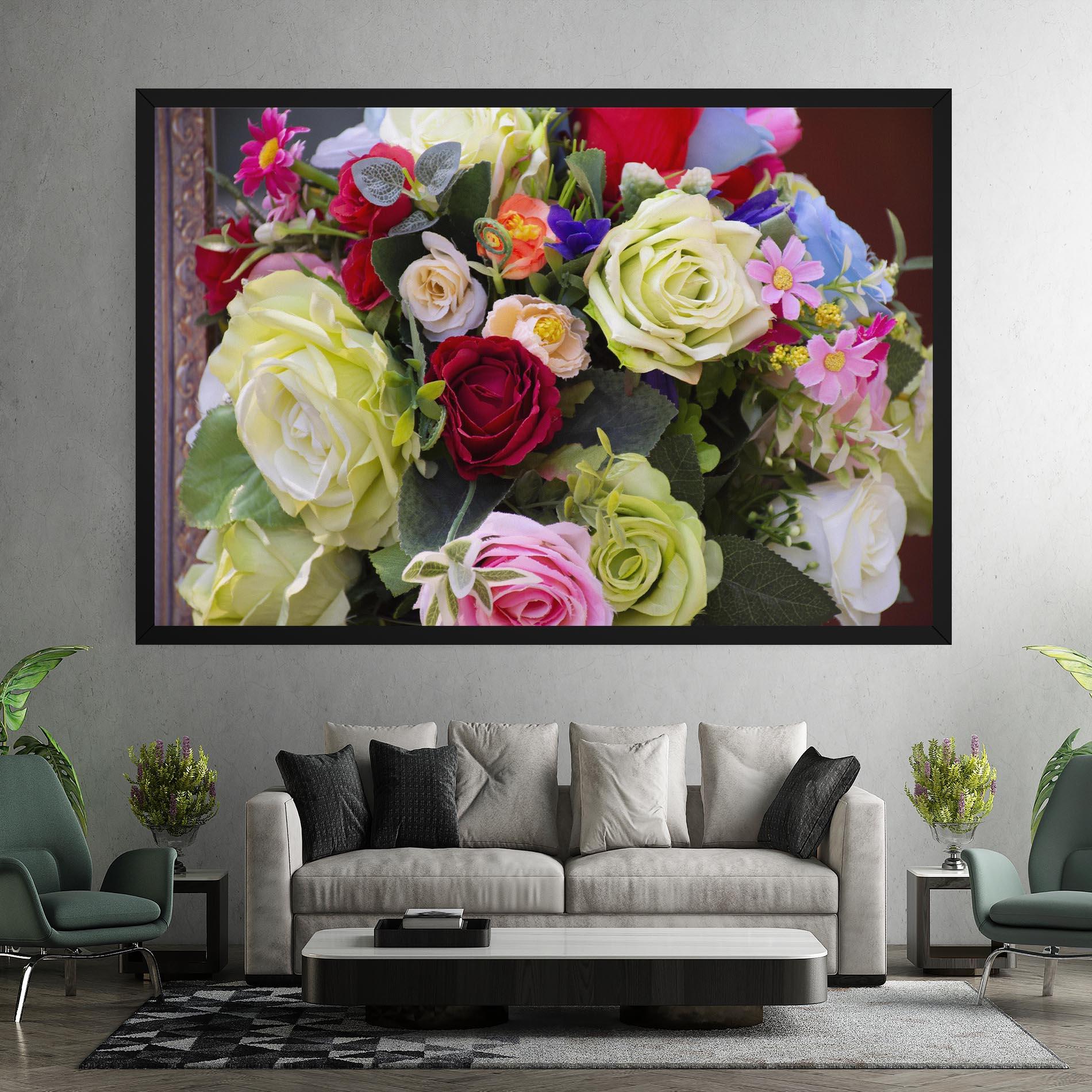 Tablou Canvas Mixed Roses Bouquet mockup 7