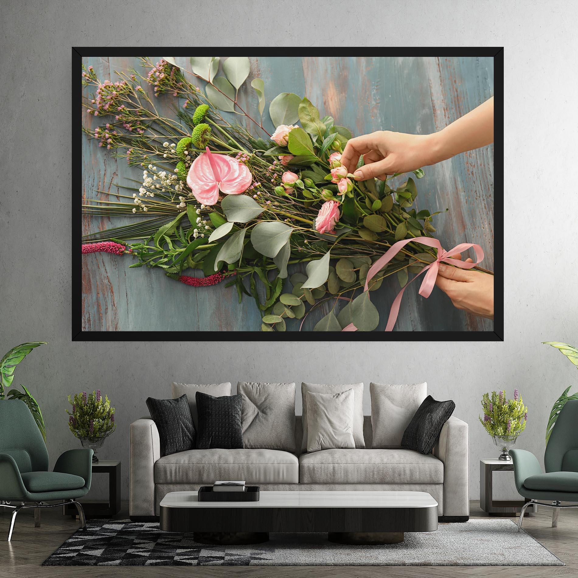 Tablou Canvas Preparing Bouquet mockup 7
