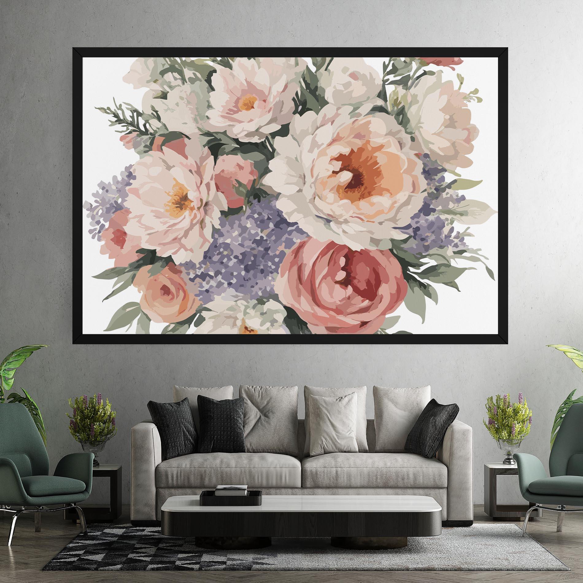 Tablou Canvas Pretty Watercolor Bouquet mockup 7