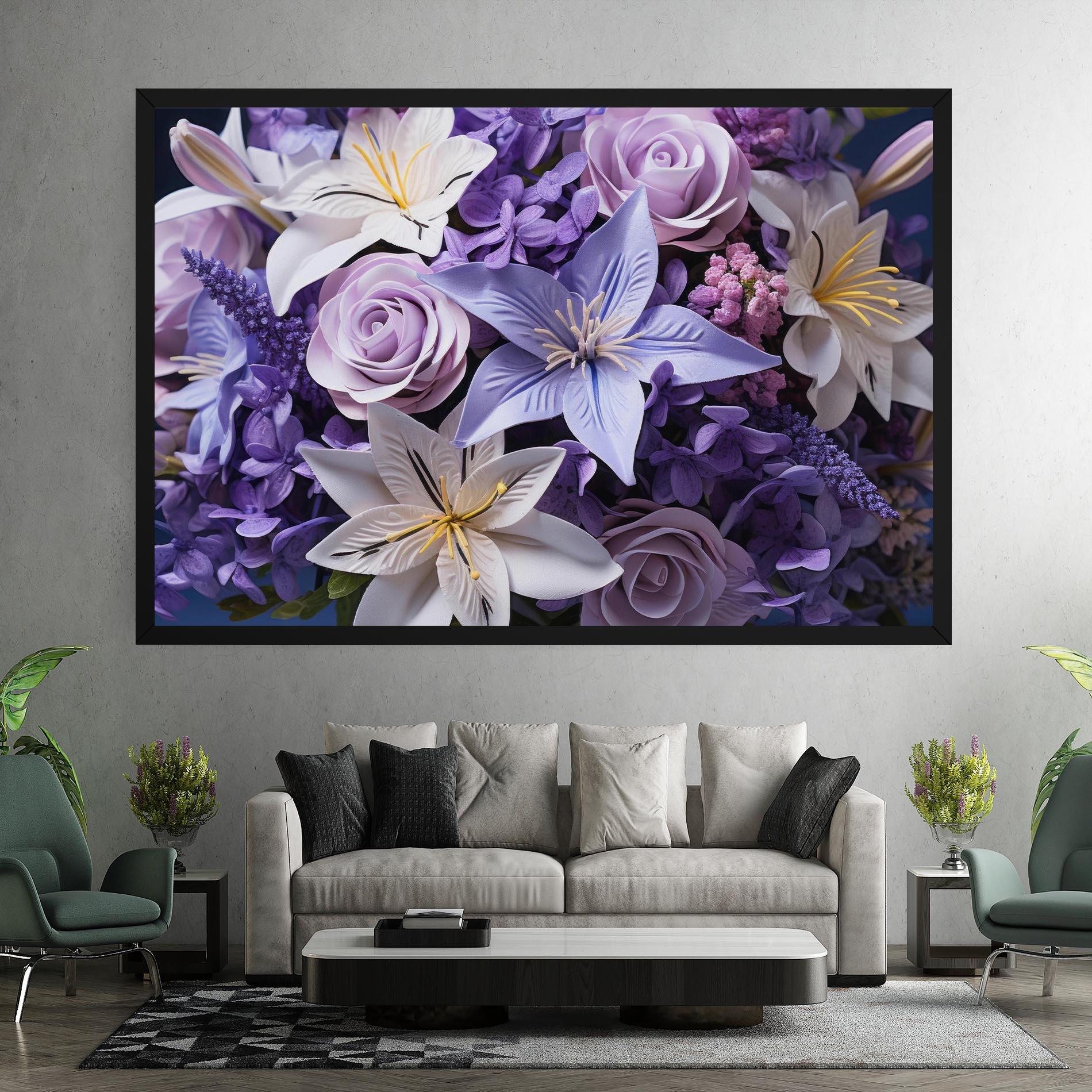 Tablou Canvas Purple Cute Bouquet mockup 7