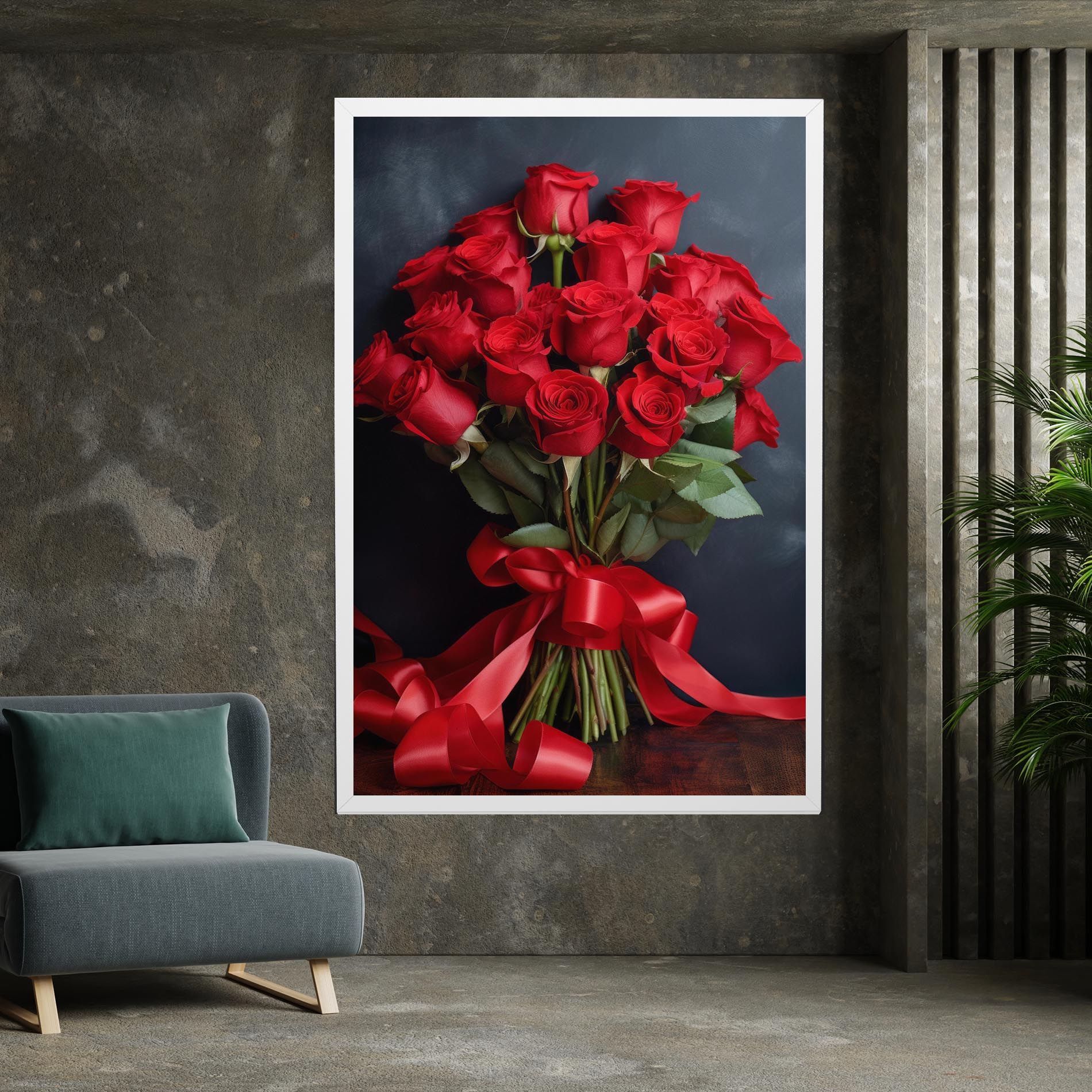 Beautiful Red Roses Bouquet mockup 7