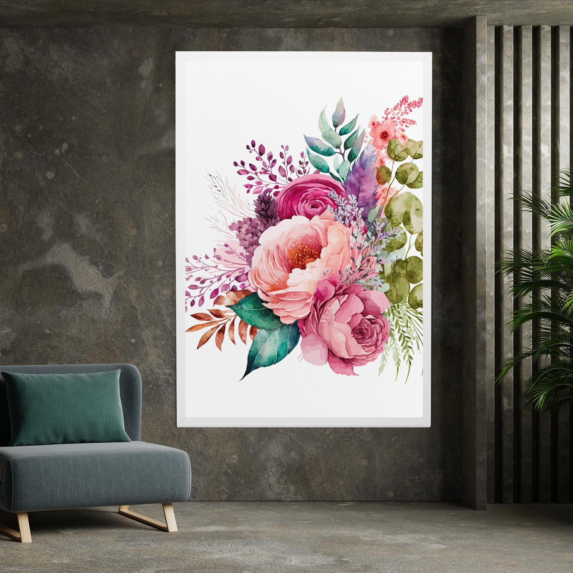 Tablou Canvas Bouquet Of Pink Roses mockup 7