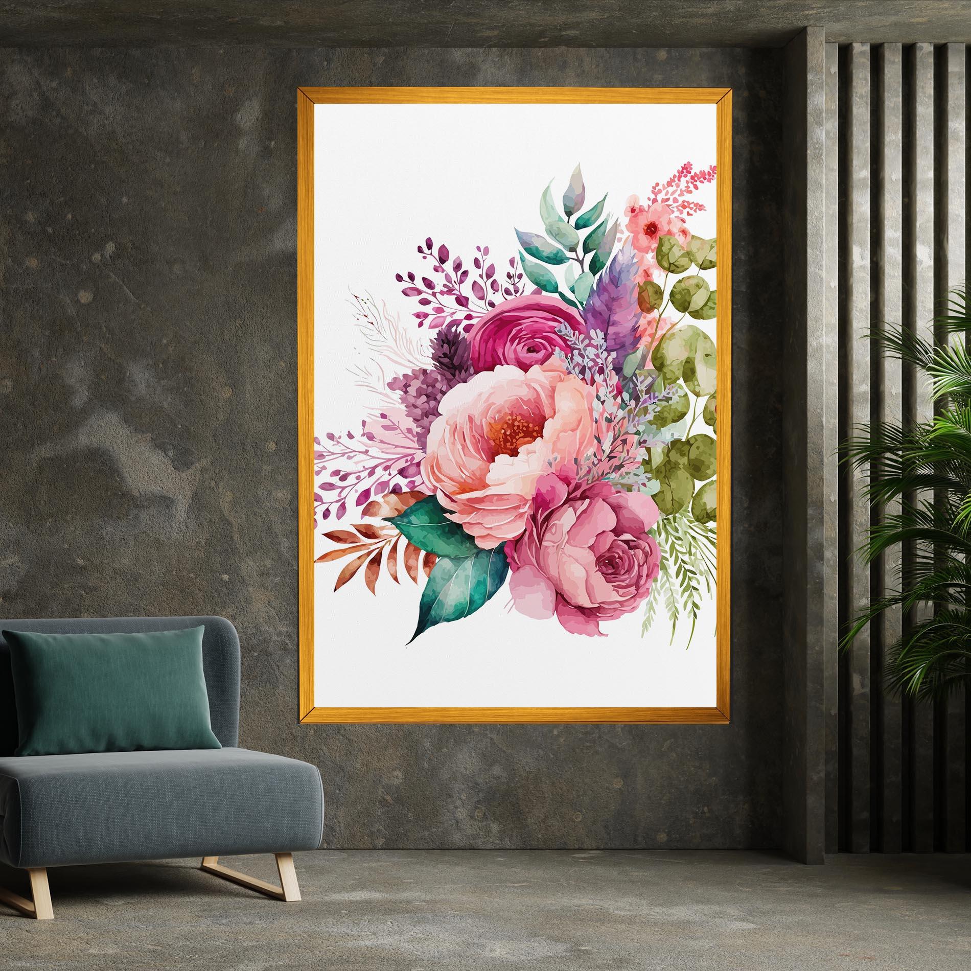 Tablou Canvas Bouquet Of Pink Roses mockup 7