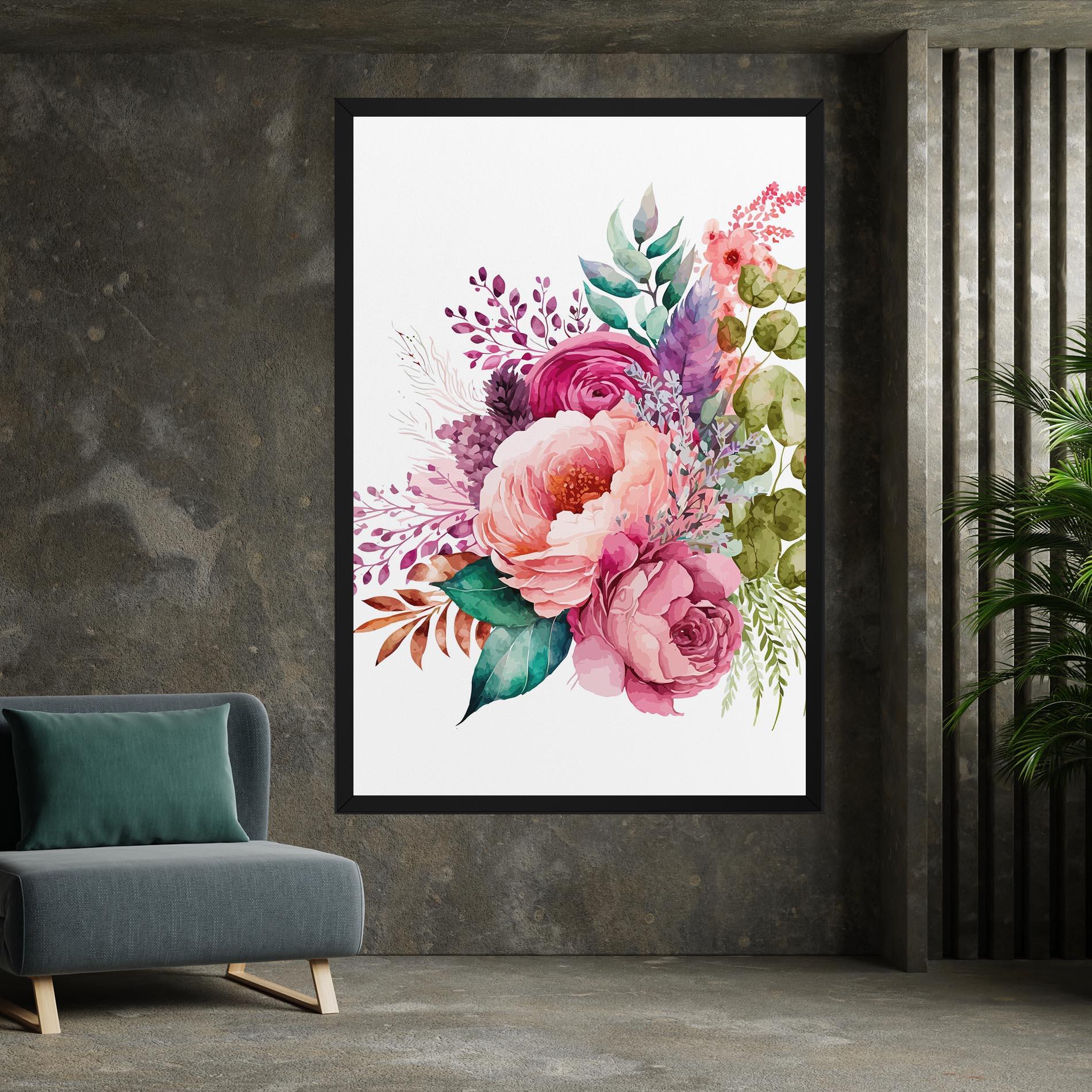 Tablou Canvas Bouquet Of Pink Roses mockup 7