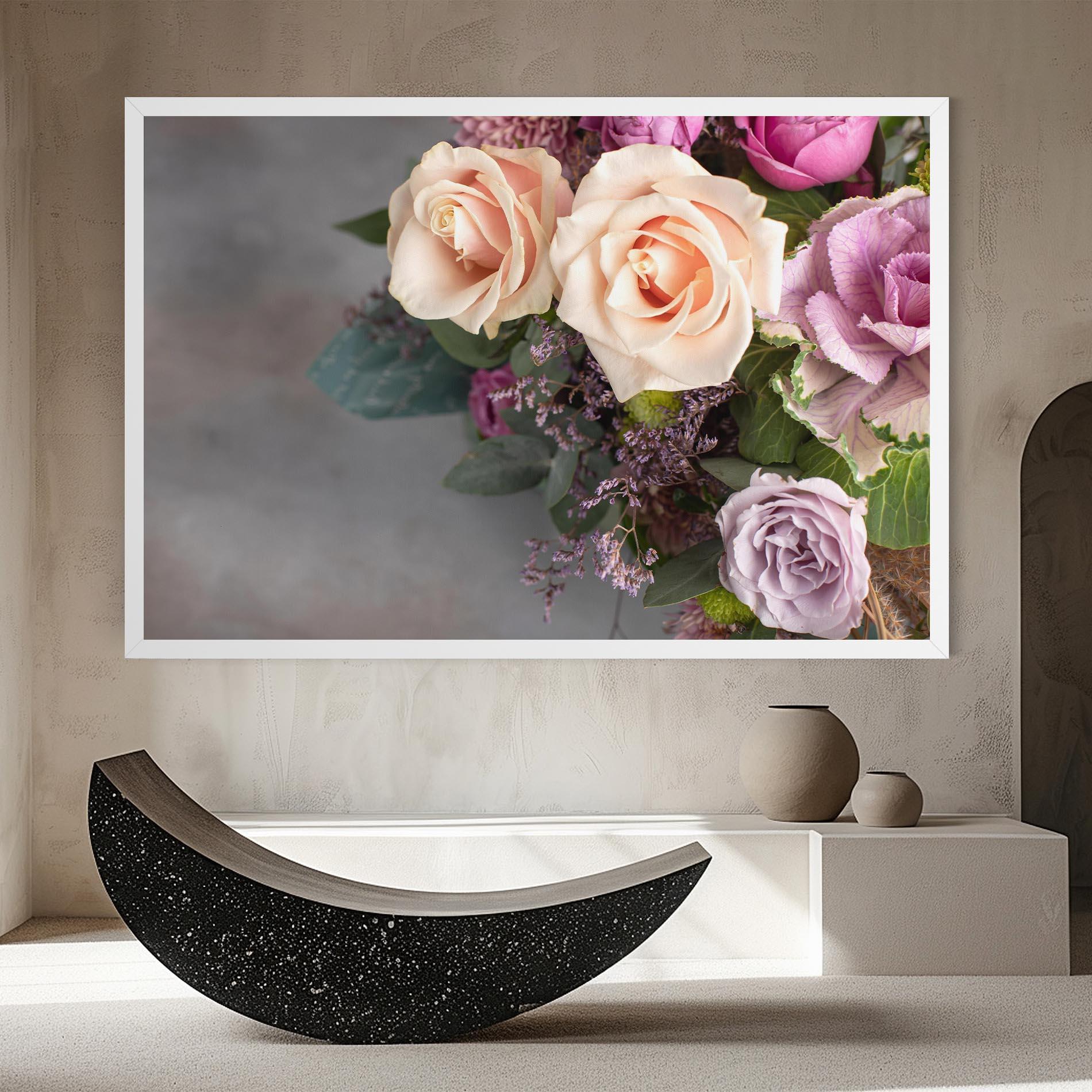 Tablou Canvas Cream Purple Bouquet mockup 8