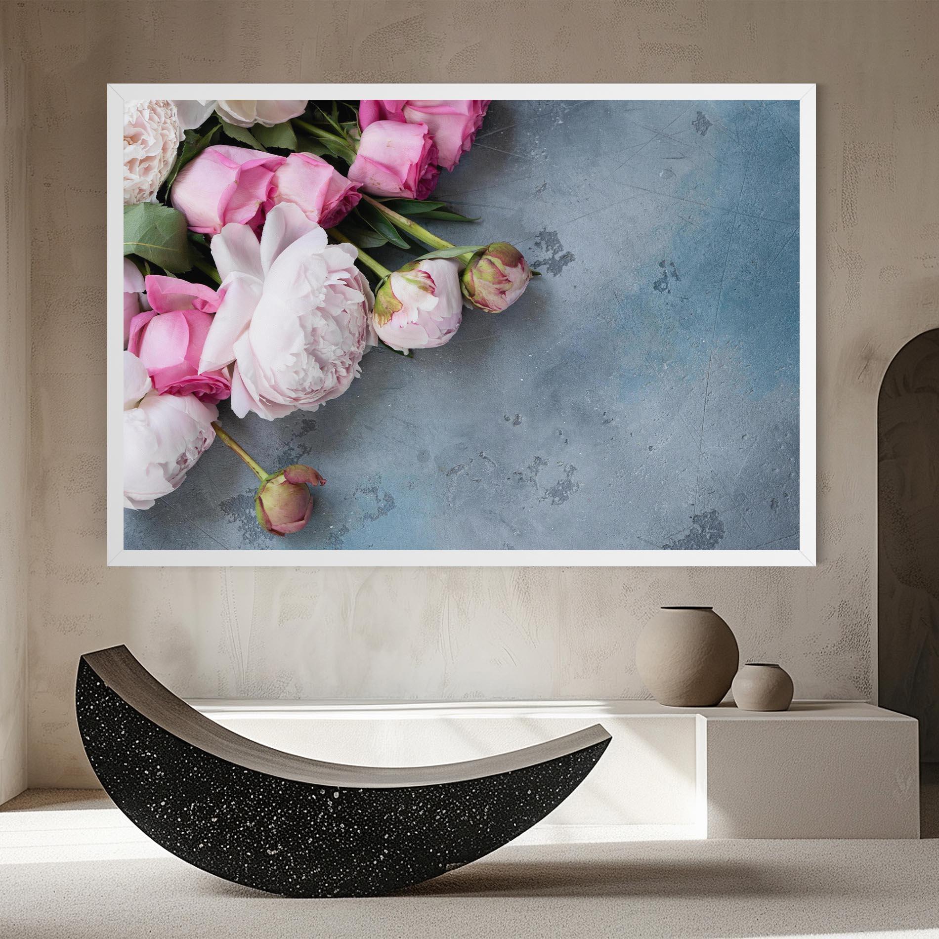 Tablou Canvas Cute Pink Peonies mockup 8