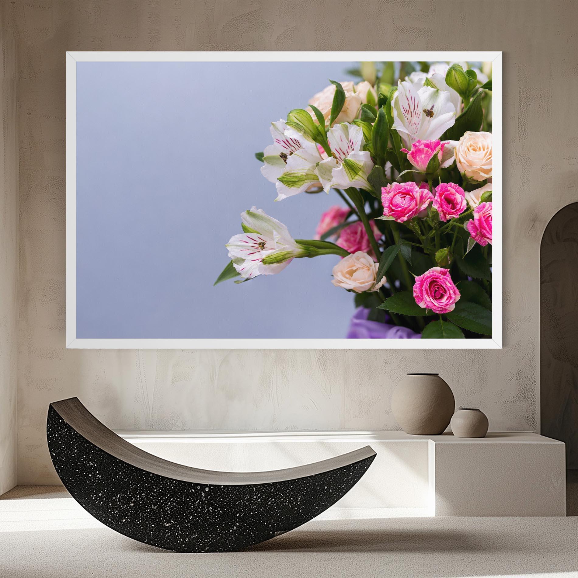 Tablou Canvas White Pink Bouquet mockup 8