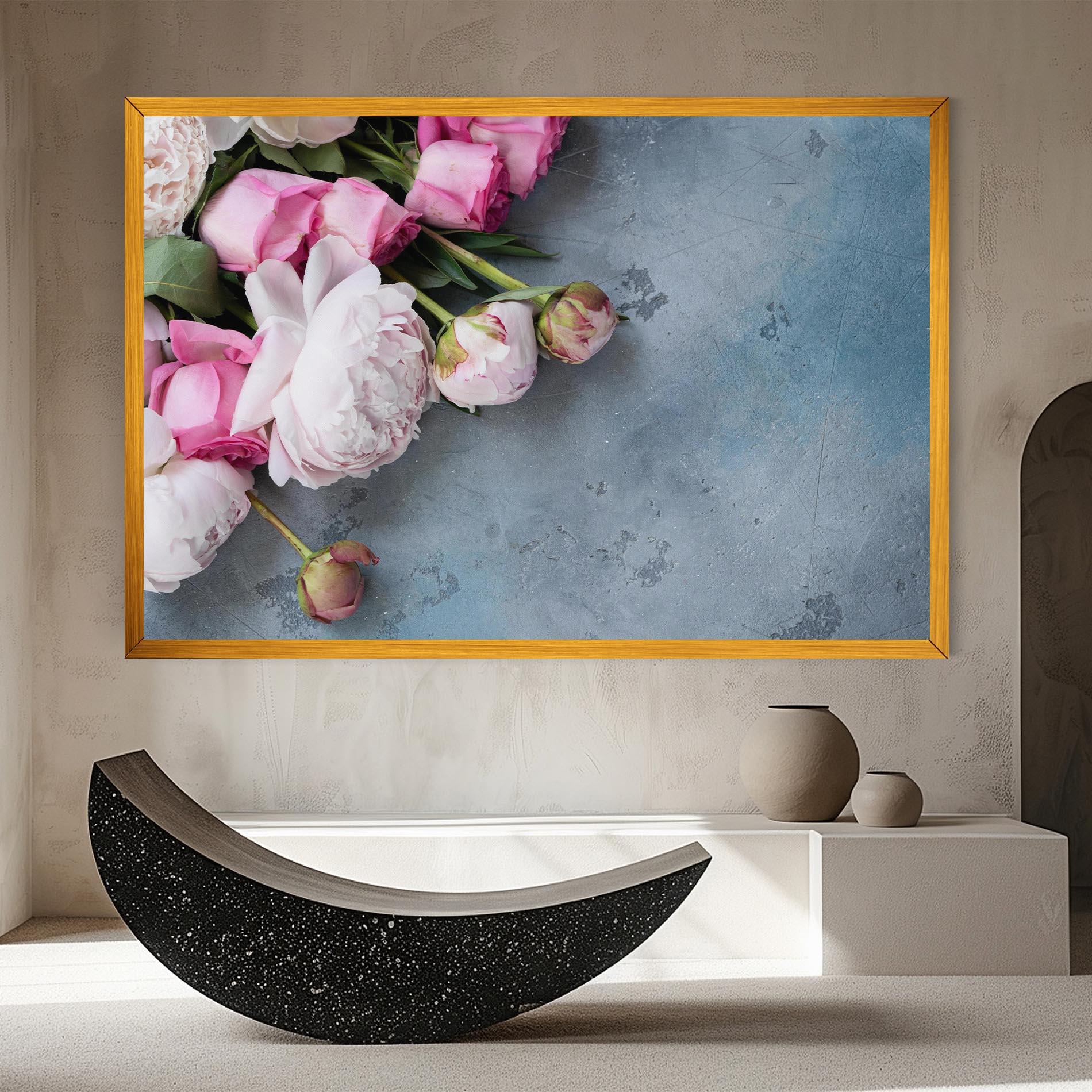 Tablou Canvas Cute Pink Peonies mockup 8