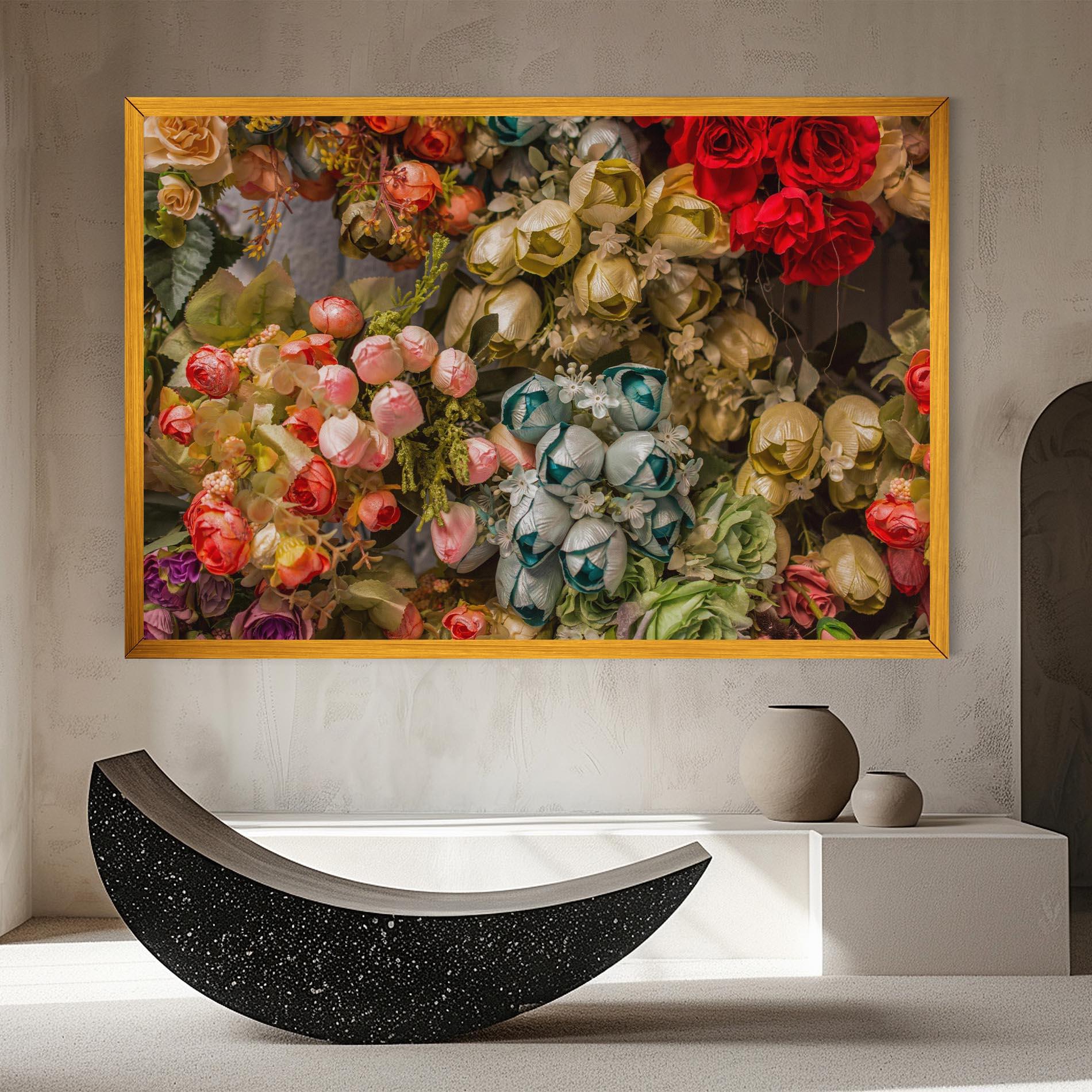 Tablou Canvas Fake Flowers Wall mockup 8