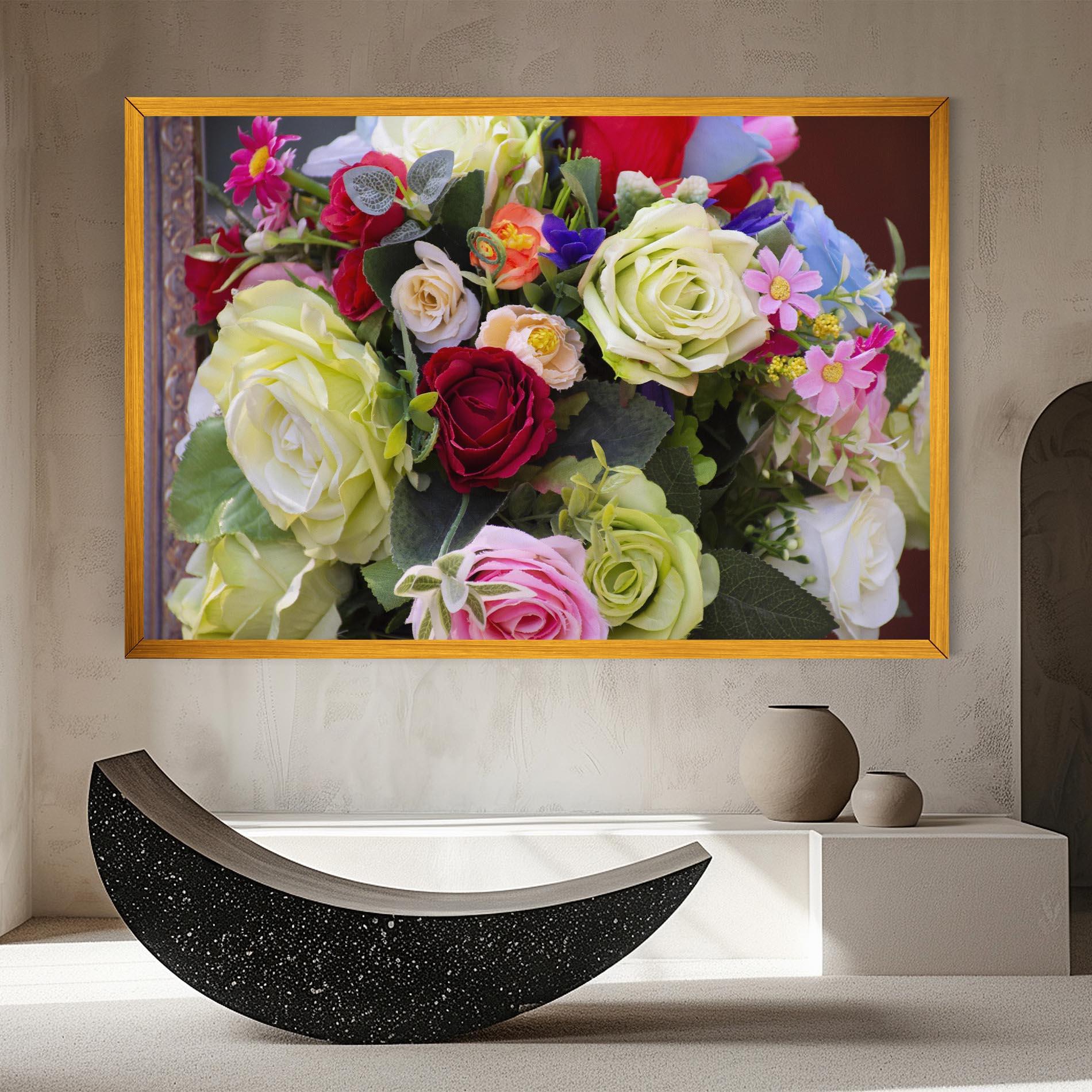 Tablou Canvas Mixed Roses Bouquet mockup 8