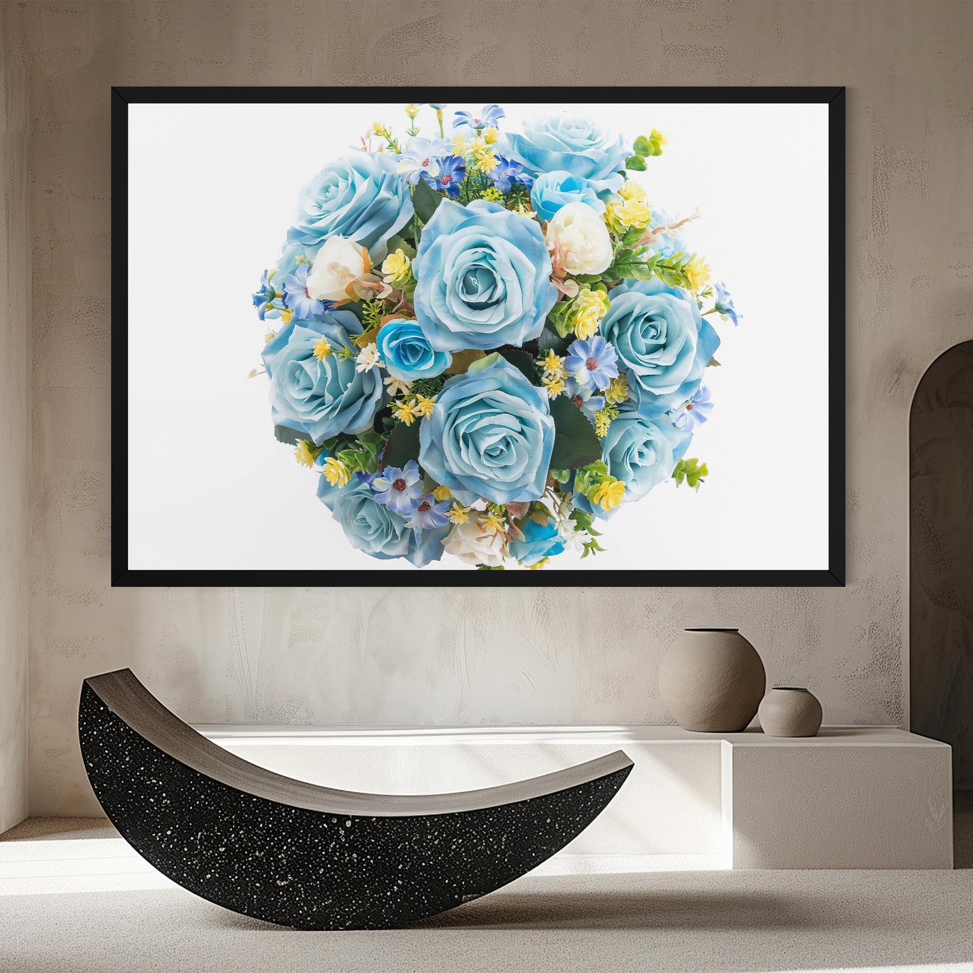 Tablou Canvas Blue Roses Bouquet mockup 8