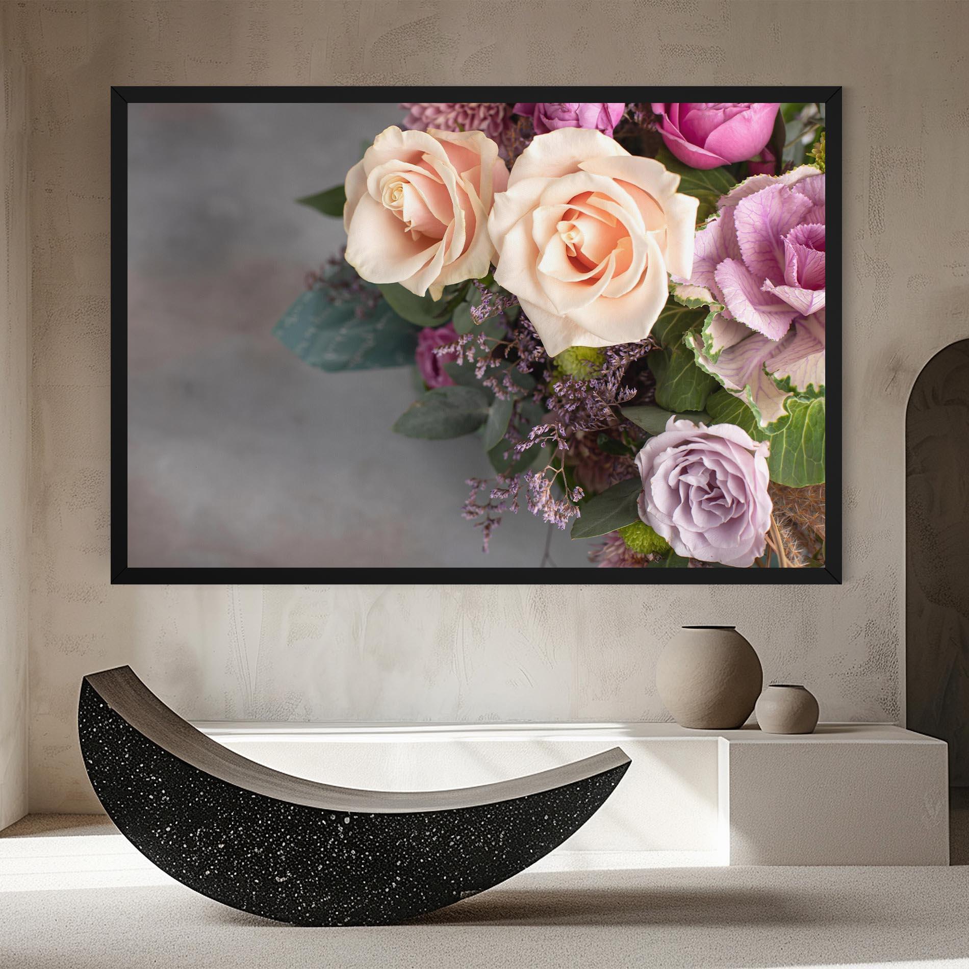 Tablou Canvas Cream Purple Bouquet mockup 8