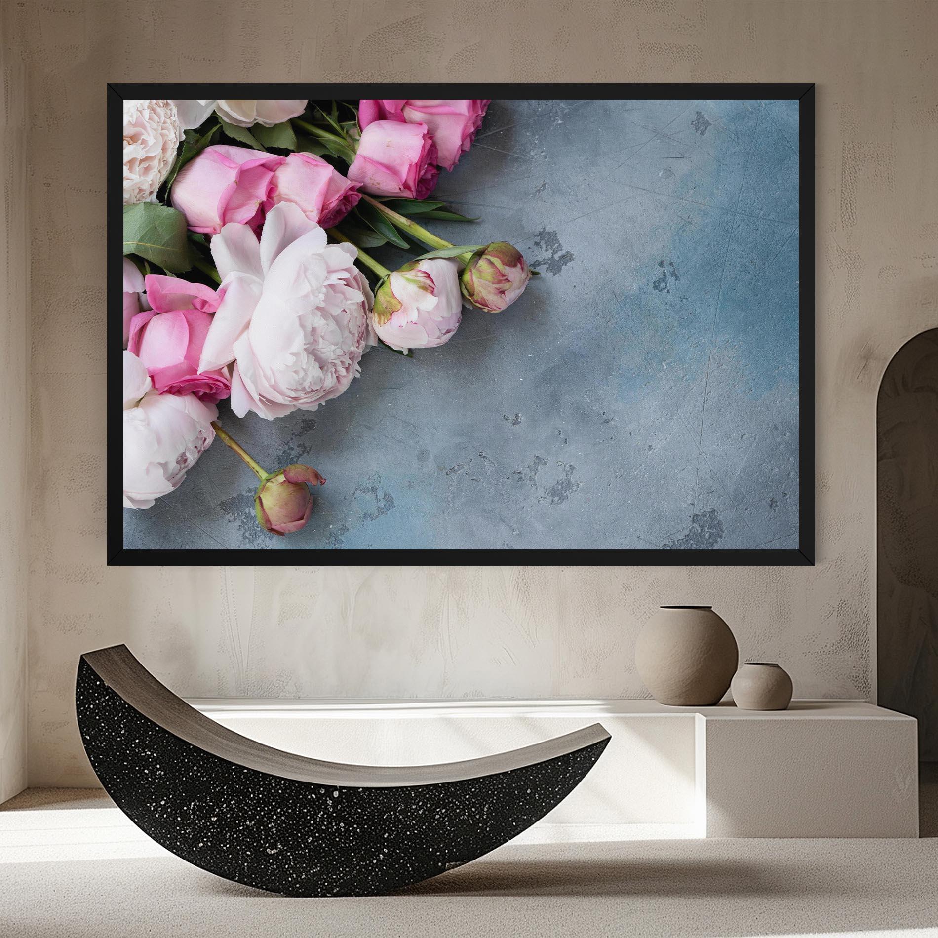 Tablou Canvas Cute Pink Peonies mockup 8