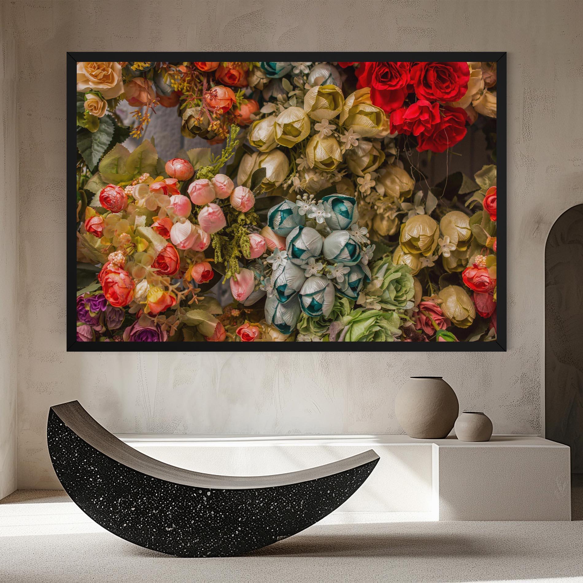 Tablou Canvas Fake Flowers Wall mockup 8