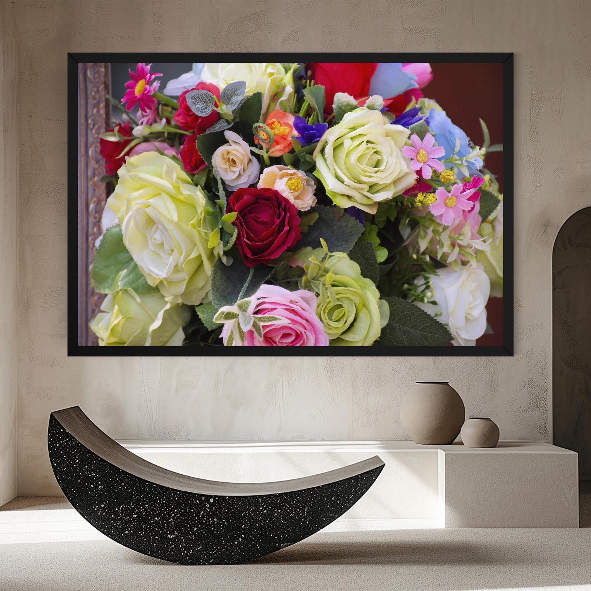 Tablou Canvas Mixed Roses Bouquet mockup 8