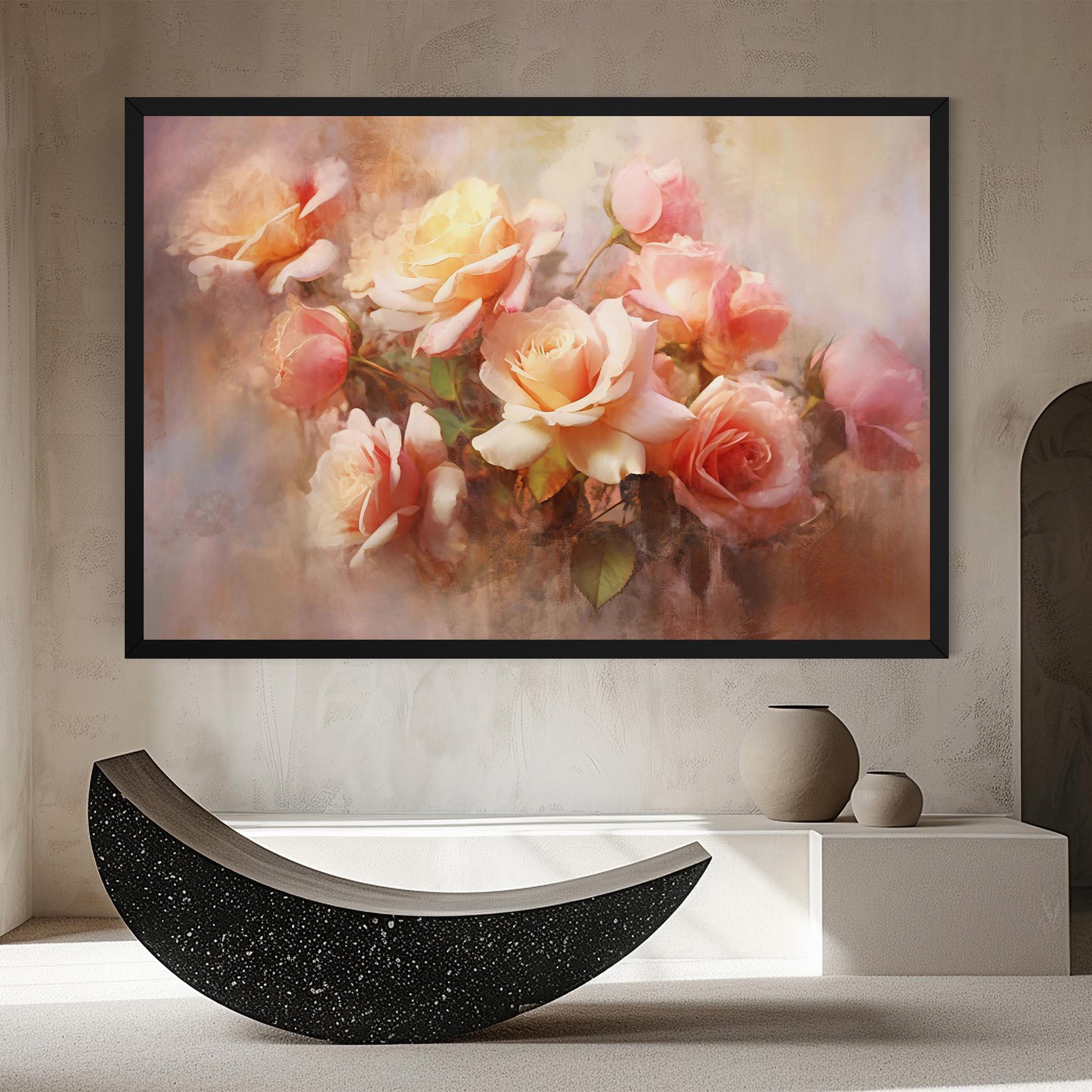 Tablou Canvas Roses Bouquet Painting mockup 8